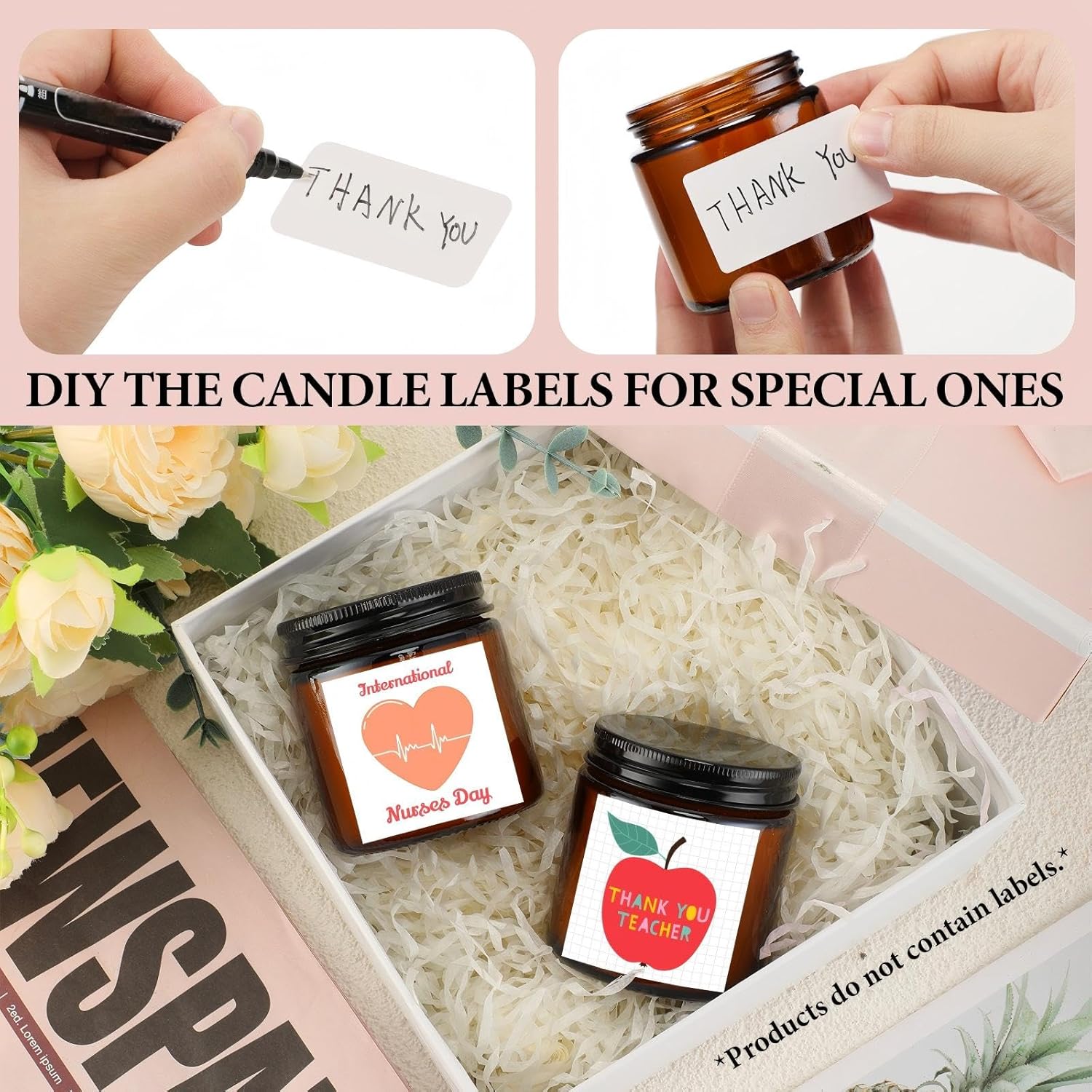 Yexiya 50 Pcs Wedding Mini Mason Jar Candles 3.5oz Scented Small Jars Candles in Bulk 10 Fragrances Relief Aromatherapy Gifts Set for Engagement Birthday Bridal Baby Shower Party Favors(Brown)