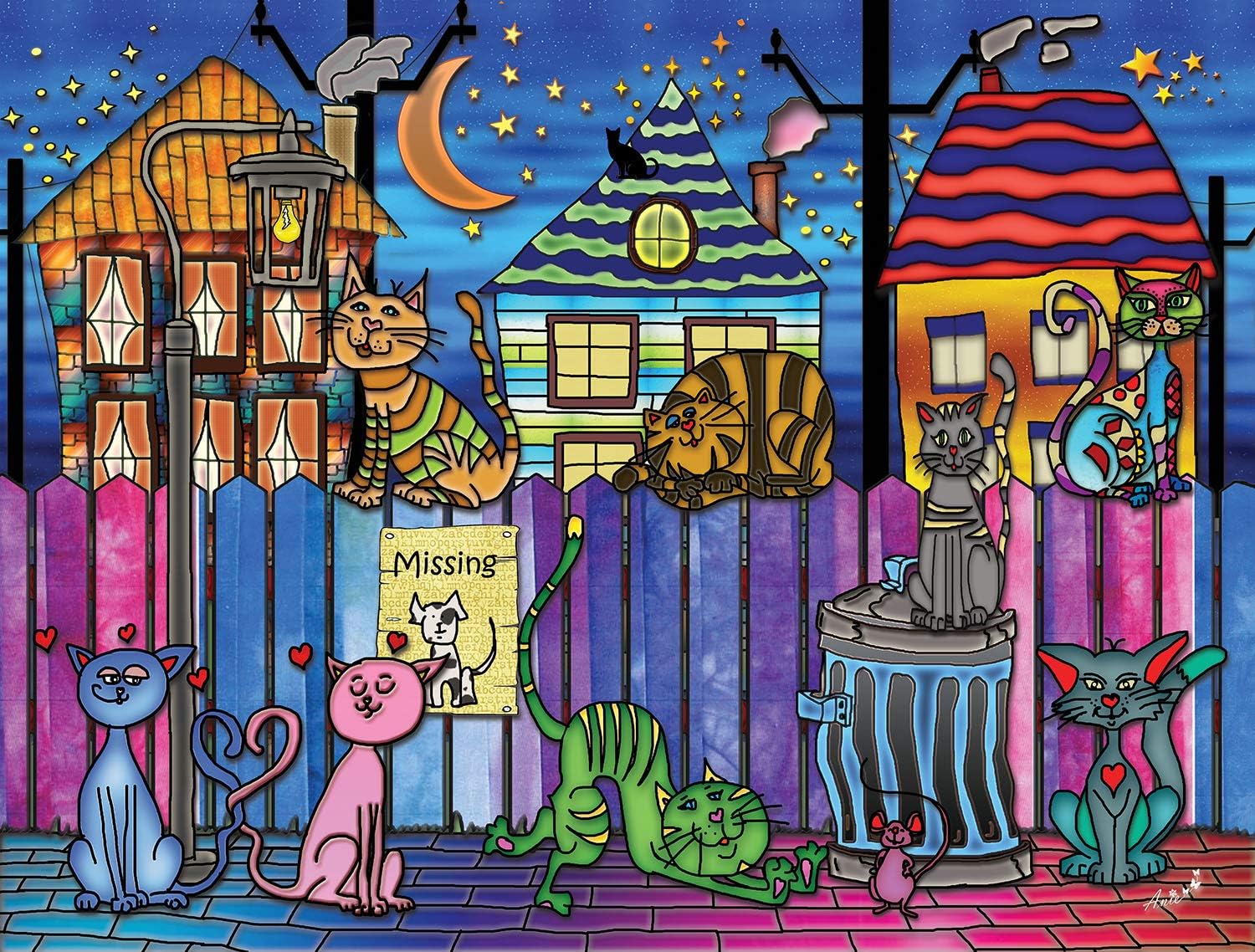 JaCaRou Puzzles The Backstreet Cats 1000 Pieces Jigsaw Puzzle