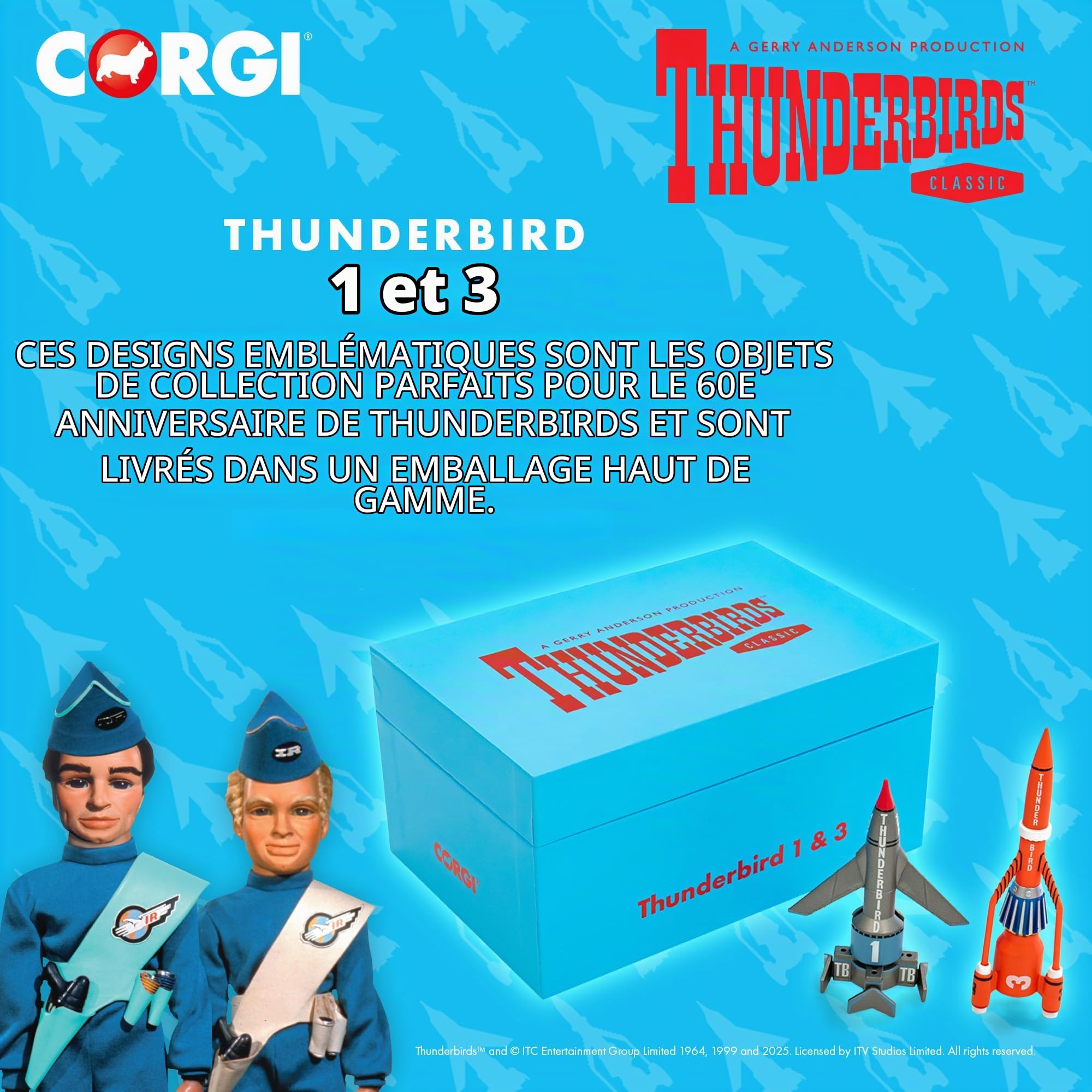 Corgi CC00902 Thunderbirds F.A.B. Collection - Modèles de véhicules Thunderbird 1 et 3