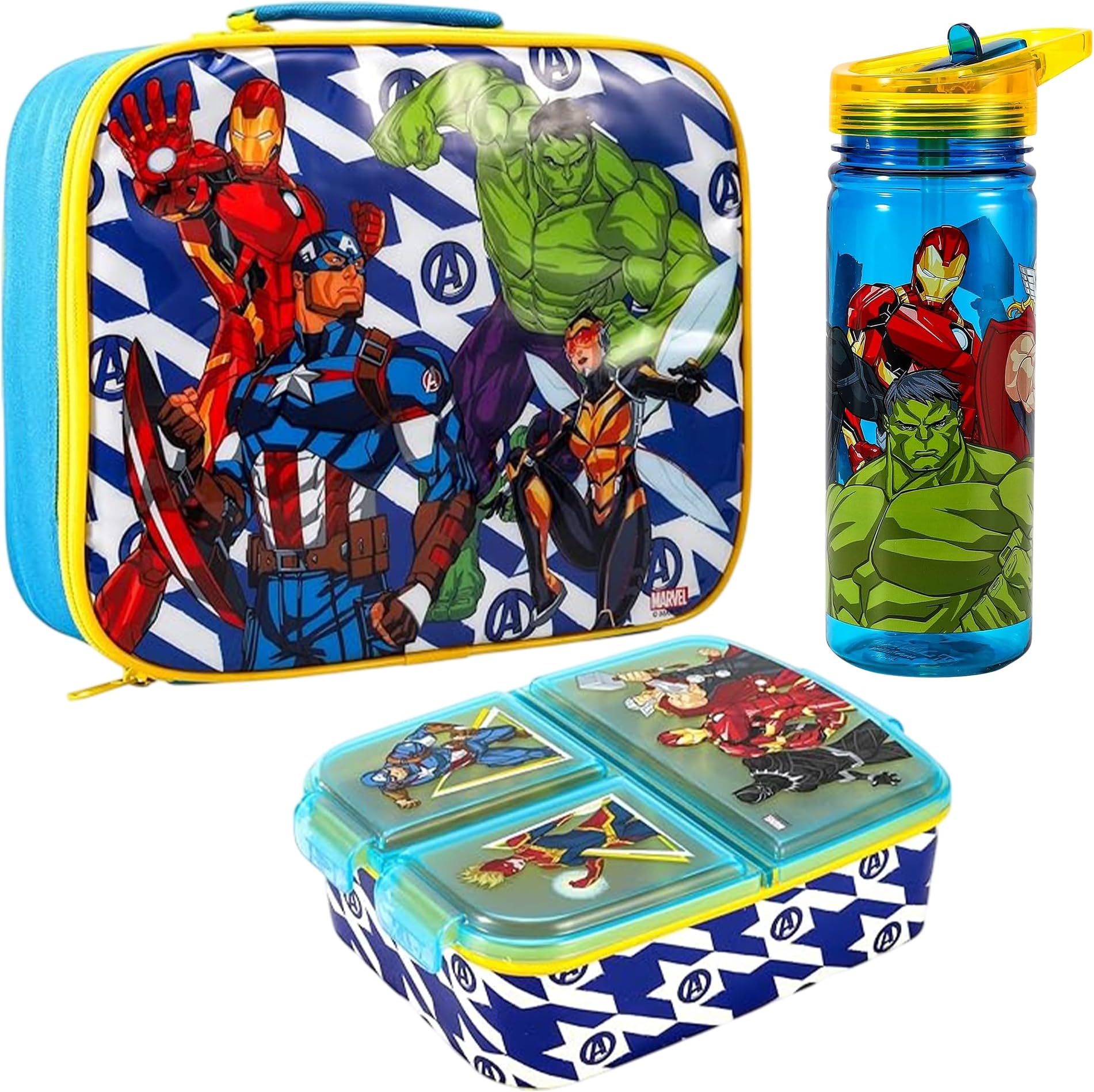 Avengers Kids Lunch Box Set โ School & Travel Snack Boxes Set of 3