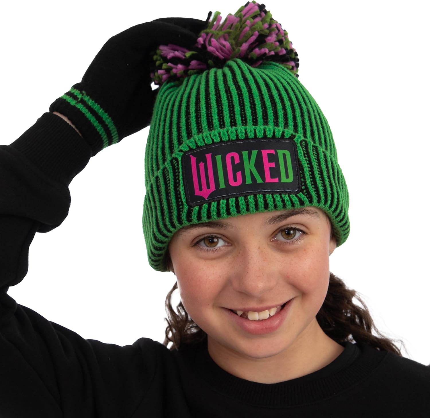 wicked Hat And Gloves For Girls, Glinda And Elphaba Kids Hat & Kids Winter Gloves, Green, One Size - Image 5