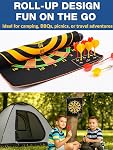 Magnetic Dart Board for Kids, Teens, and Adults, Double-Sided Dart Board Game with Strong Magnetic Darts, Roll-Up Portable Design, Gifts for Teen Boys, Family Parties, Camping
