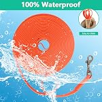 Waterproof Dog Leash, 32FT Waterproof Long Leash Durable PVC Coated Webbing Training Lead Great for Medium Large Dogs Training, Swimming, Beach/Lake/Snow/Yard (Orange)