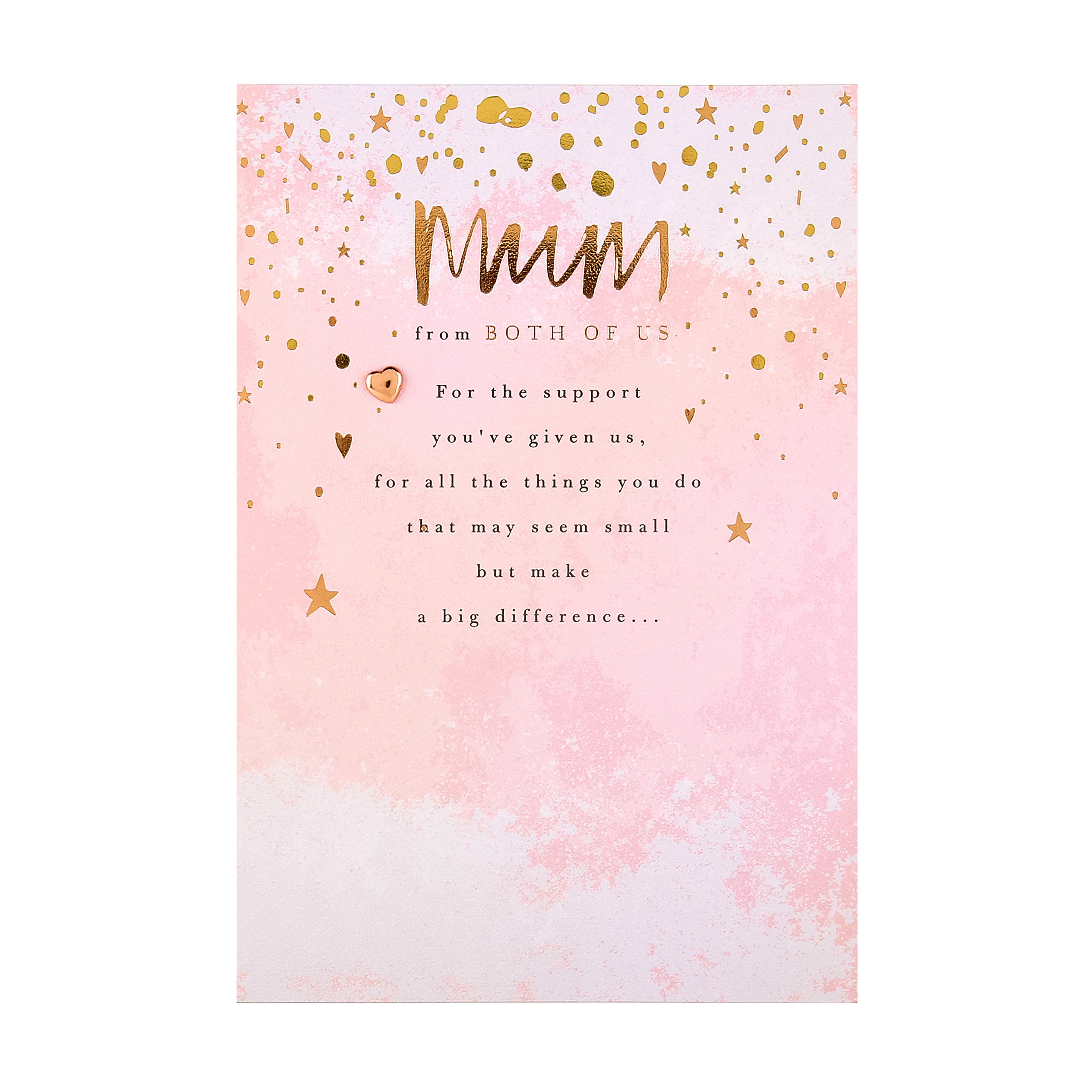 Hallmark Mothers Day Card for Mum from Both of Us, Heartfelt Verse Design, From Daughter, From Son, Pink
