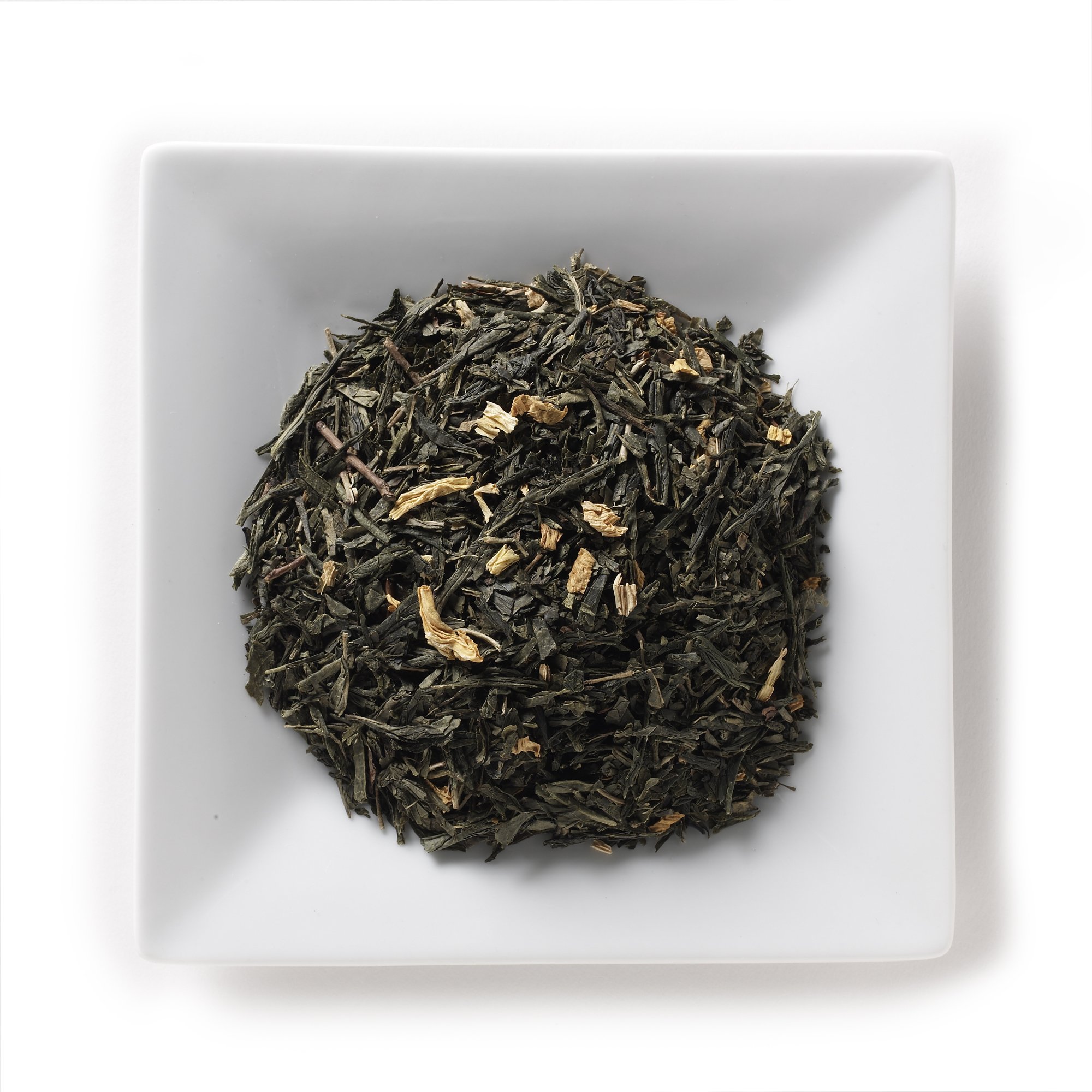 Mahamosa Flavored Green Tea Blend and Tea Filter Set: 2 oz Mango Sencha Green Tea, 100 Loose Leaf Tea Filters (Bundle- 2 items)(Tea ingredients: Green tea, flavoring, sunflower blossoms)