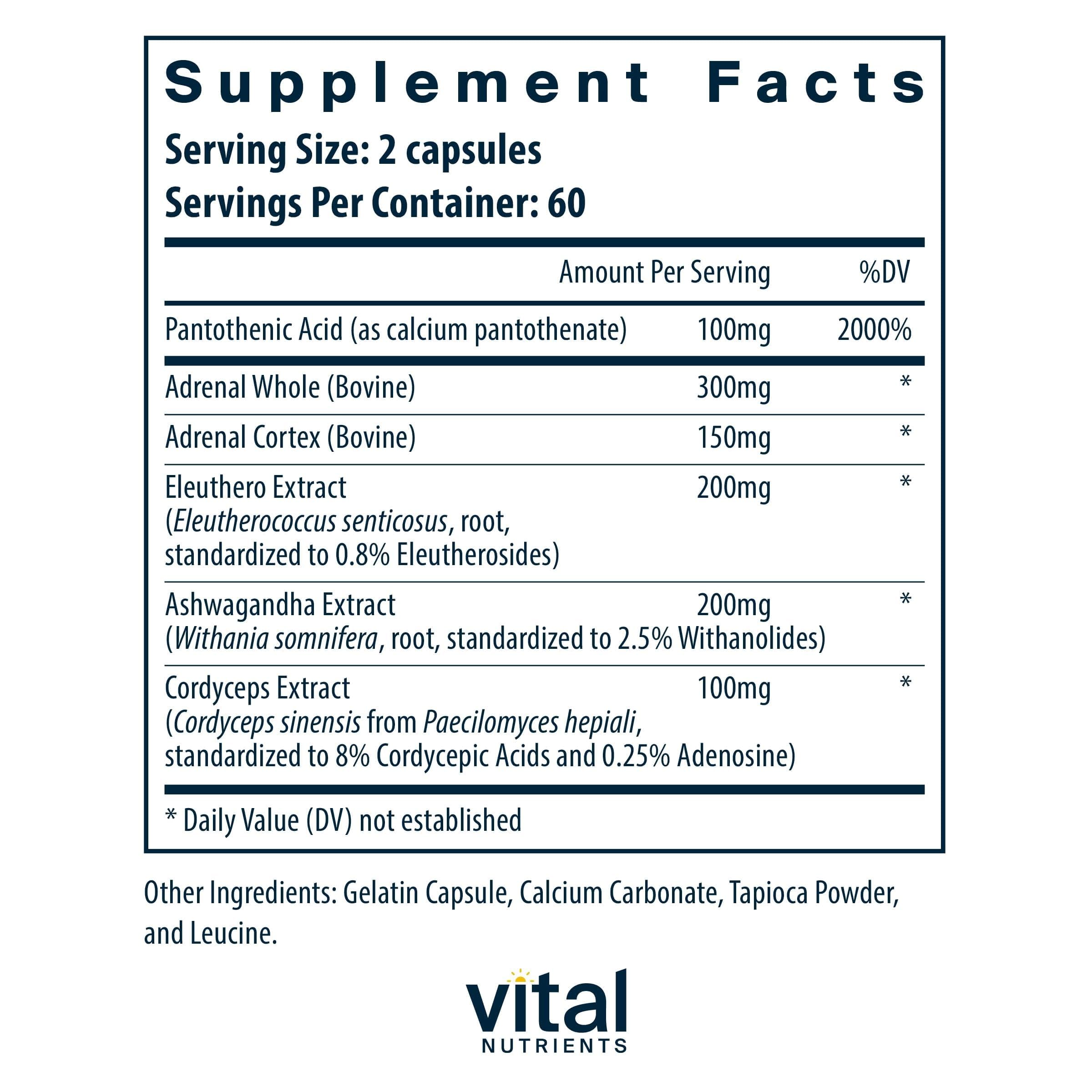 Vital Nutrients Adrenal Support for Gland Function, 120 Capsules — Amazon image 2