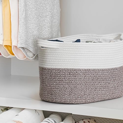 Miniatura 5 de Canastas de juguetes tejidas de cuerda de algodón, cesta de lavandería para bebé, canasta de juguetes, cesta de almacenamiento para organización de