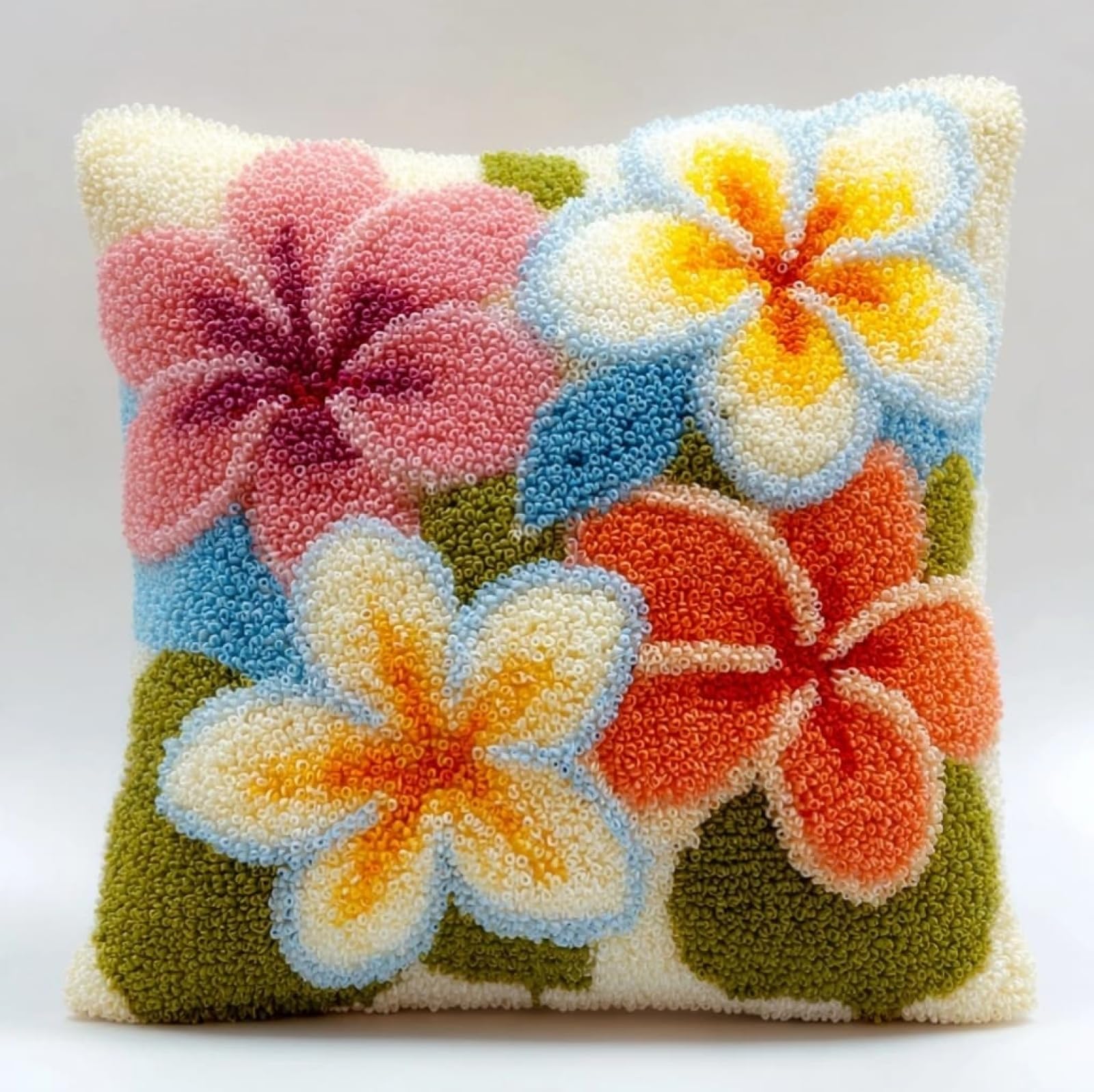 WallustrioaW Latch Hook Cushion Kits,Frangipani