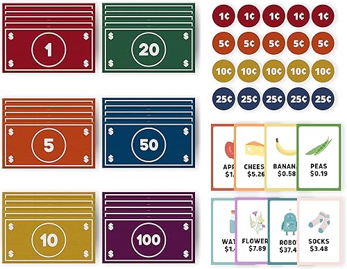 Good Ground Juego de simulación para niños de fieltro educativo Montessori juguete dólares billetes monedas, billetera, juego de conteo para niños