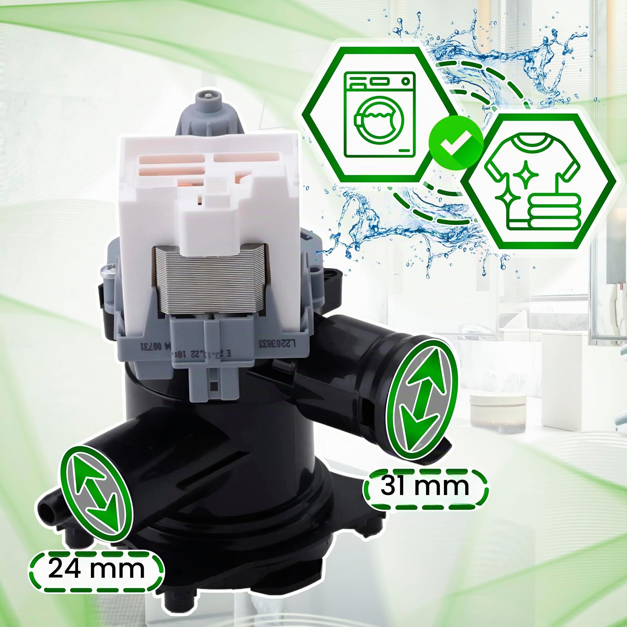 Bomba de Desagüe Lavadora 30W 00215442 215442 00145777 145777 para Bosch