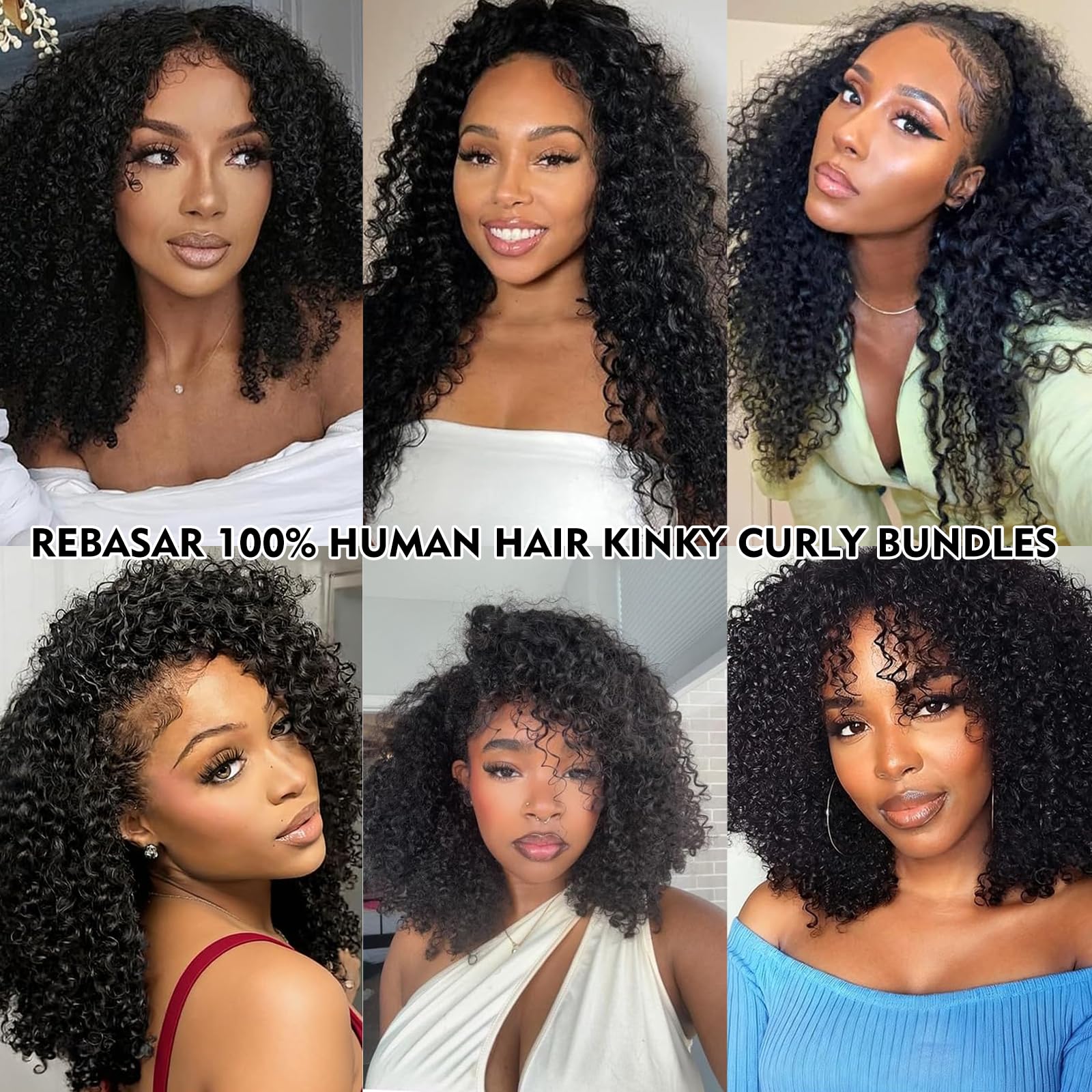 Kinky Curly Bundles Human Hair Pelo Rizado Para Extensiones Mechones Trenzas Natural Cabello Humano Extensión de Cabello Humano Negro Natural 141618 Pulgadas 3 Bundles 210g