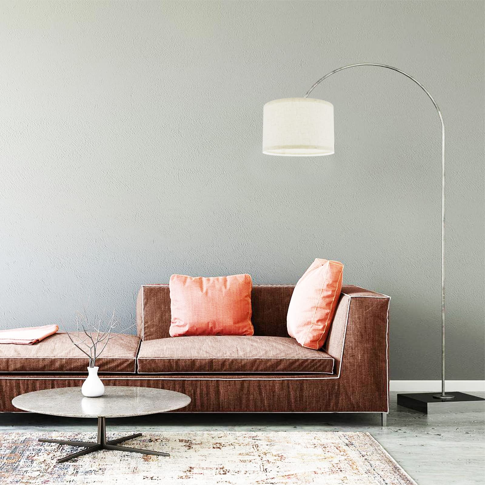 DIY Abat-jour En Tissu E27 Design Minimaliste En Lin Naturel