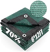 Vista 80 de Cool Area 70% Tela para Sombra Solar con Ojales, Lona de Malla para Cubierta de Plantas 6.5x16.5 pies, Toldo para Patio, Jardín, Pérgola, Verde