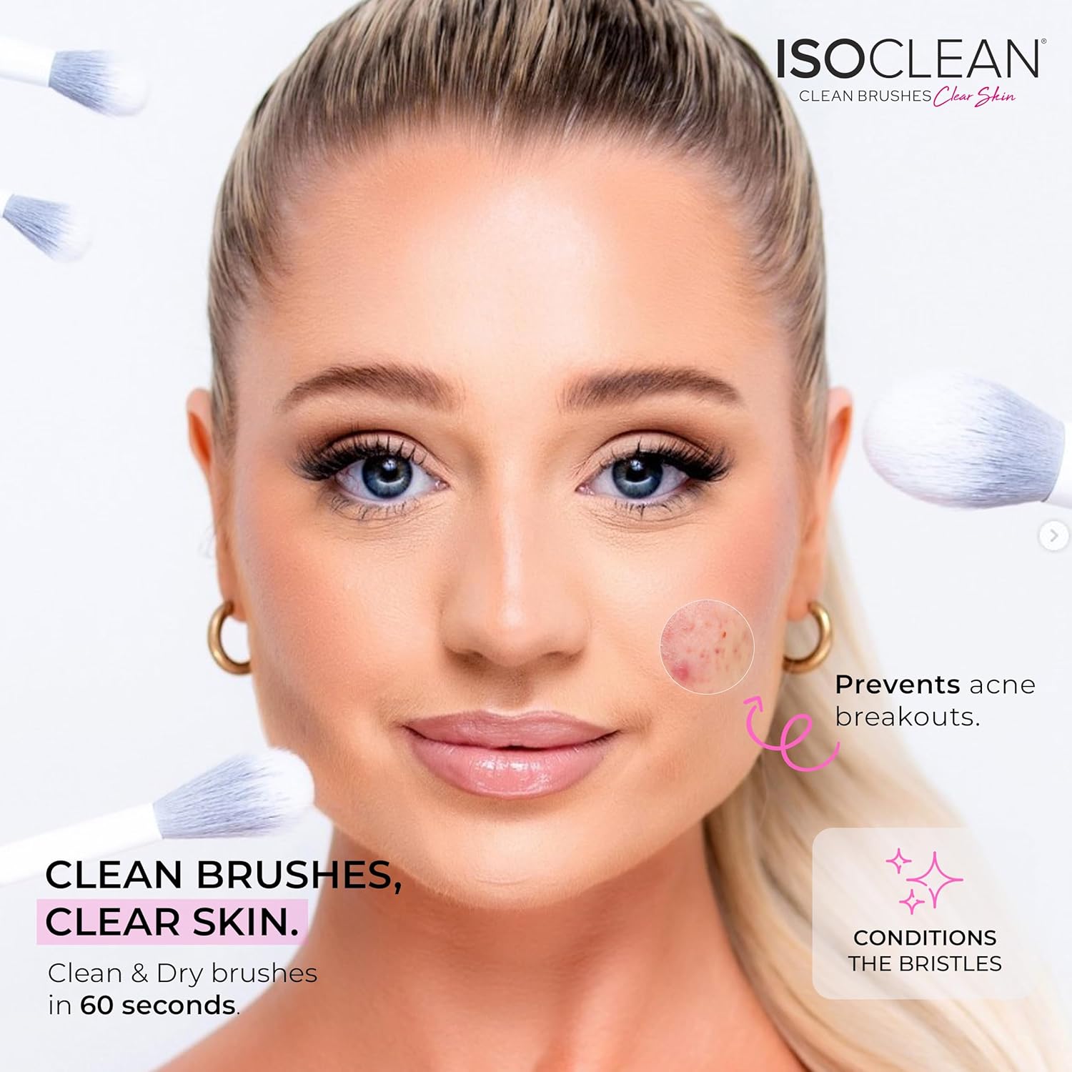 ISOCLEAN Makeup Brush Cleaner – Gentle Daily Use Solution, Reduces Product Buildup, Improves Application, Easy Clean Brush Cleaning Solution & Sponge Cleaner - Spray Top, 18 fl oz