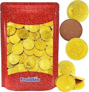 50 Original Crypto Bitcoin Chocolate Coins, Made with Premium Belgian Chocolate, Gluten-Free, Non-GMO, Kosher Certified Dairy (50-Pack)
