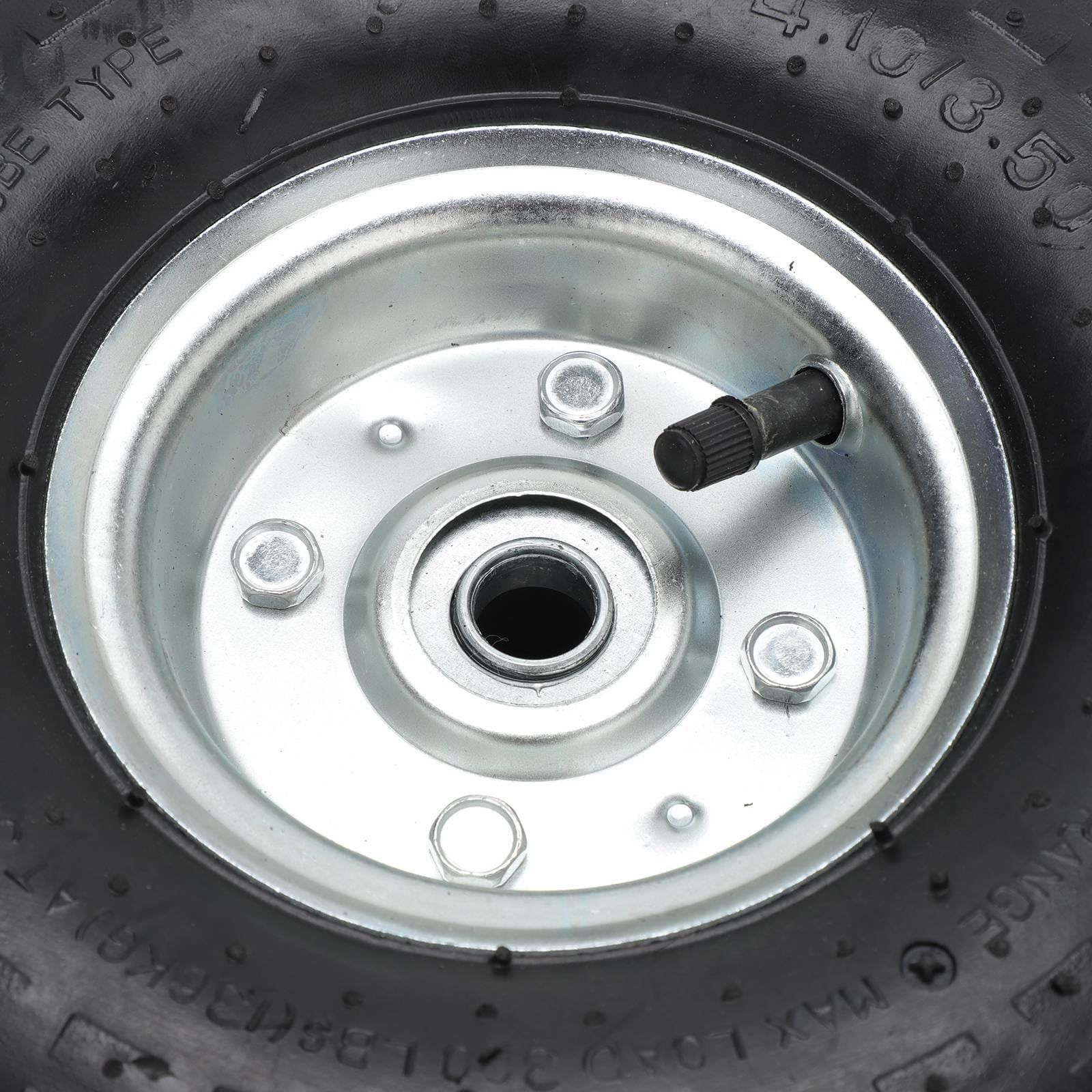 2 Stück Schubkarrenräder 10""(25,4 cm) 4.10/3.50-4 Vollgummireifen | Pannensicher, verschleißfest, Ersatzräder für Handwagen, Sackkarren, Gartenwagen, Industriereifen