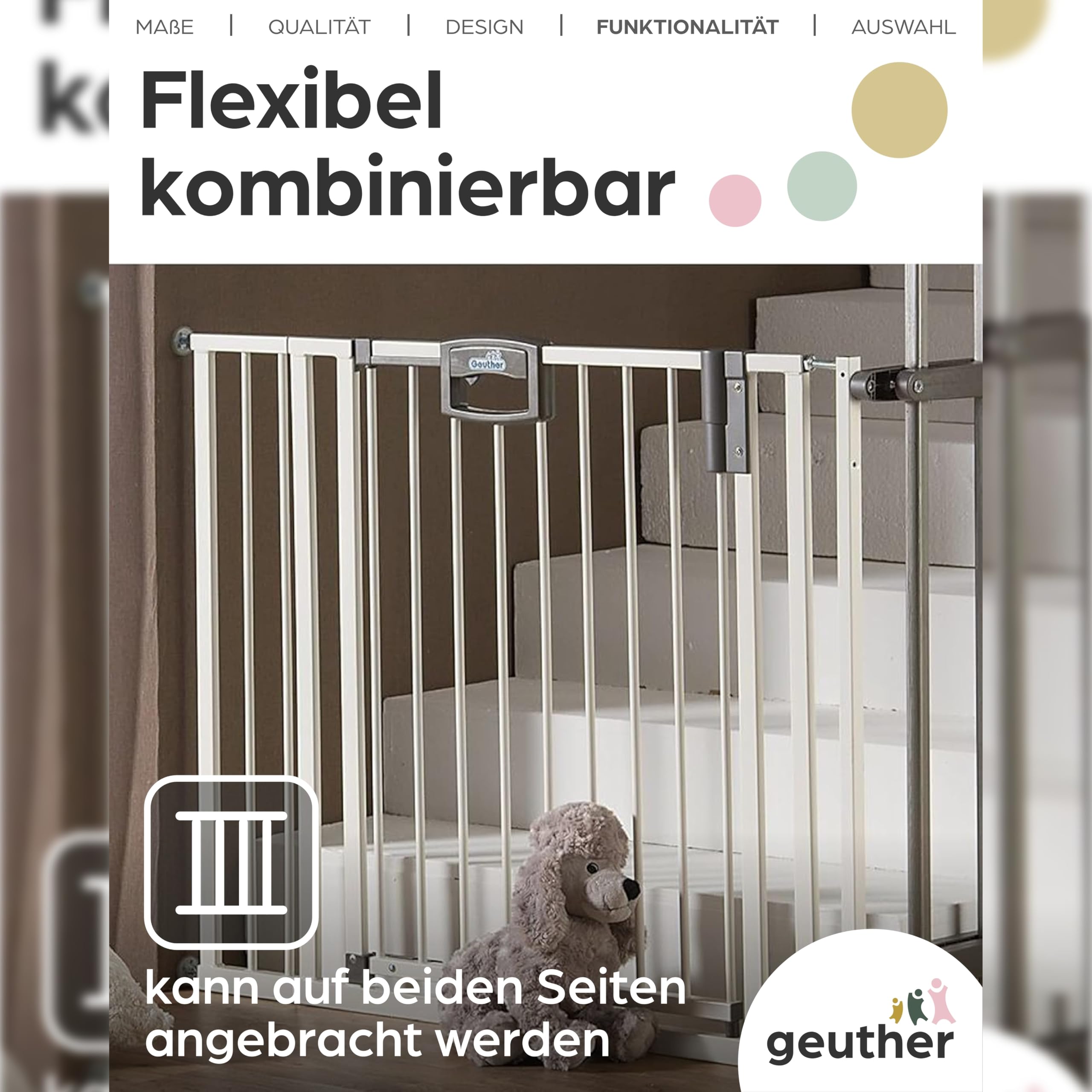 Geuther Prolungamento Easylock Plus Easylock Wood Plus 16 cm Bianco TÜV/GS