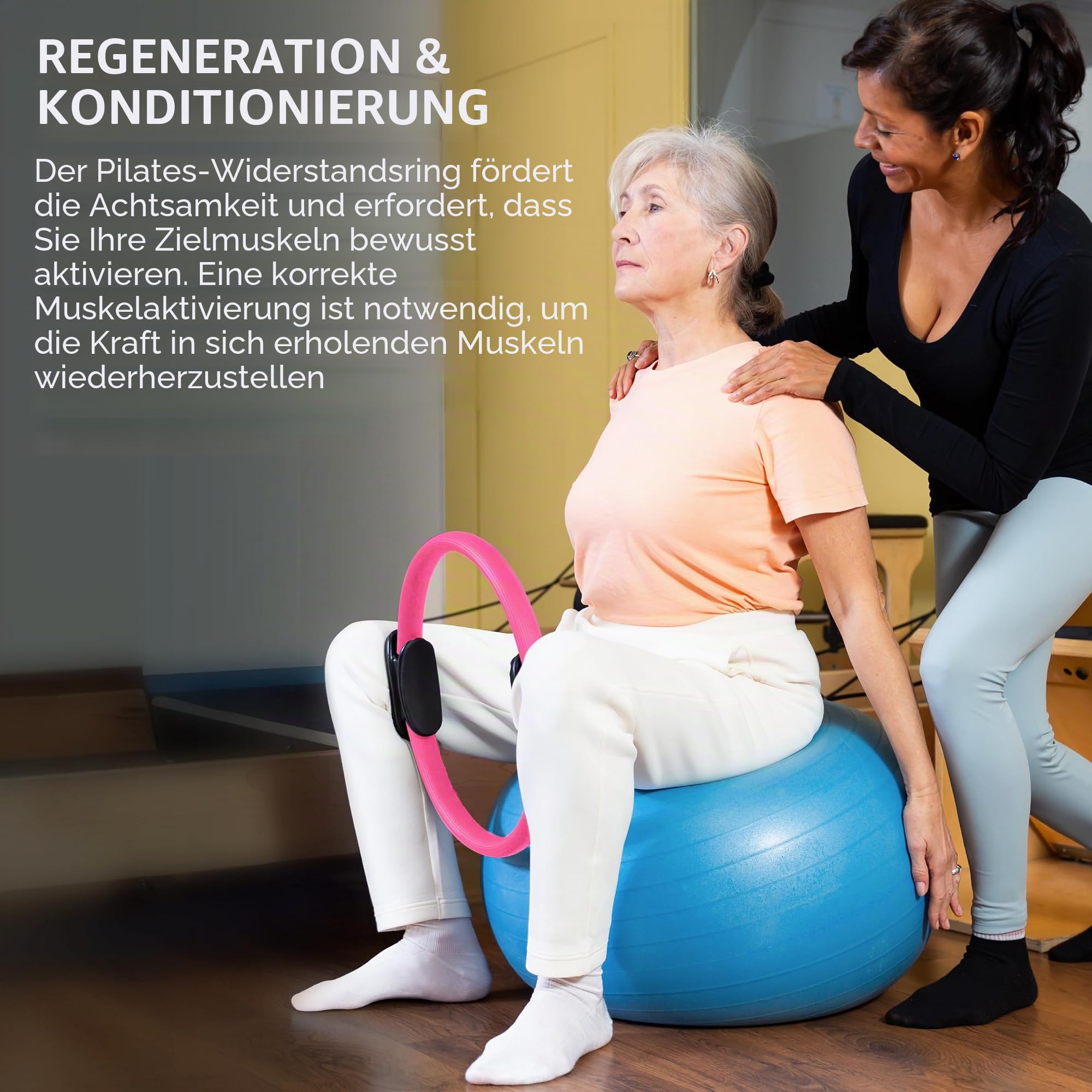 ProsourceFit Pilates-Widerstandsring, 35,6 cm, Dual-Grip-Griffe für Straffung und Fitness