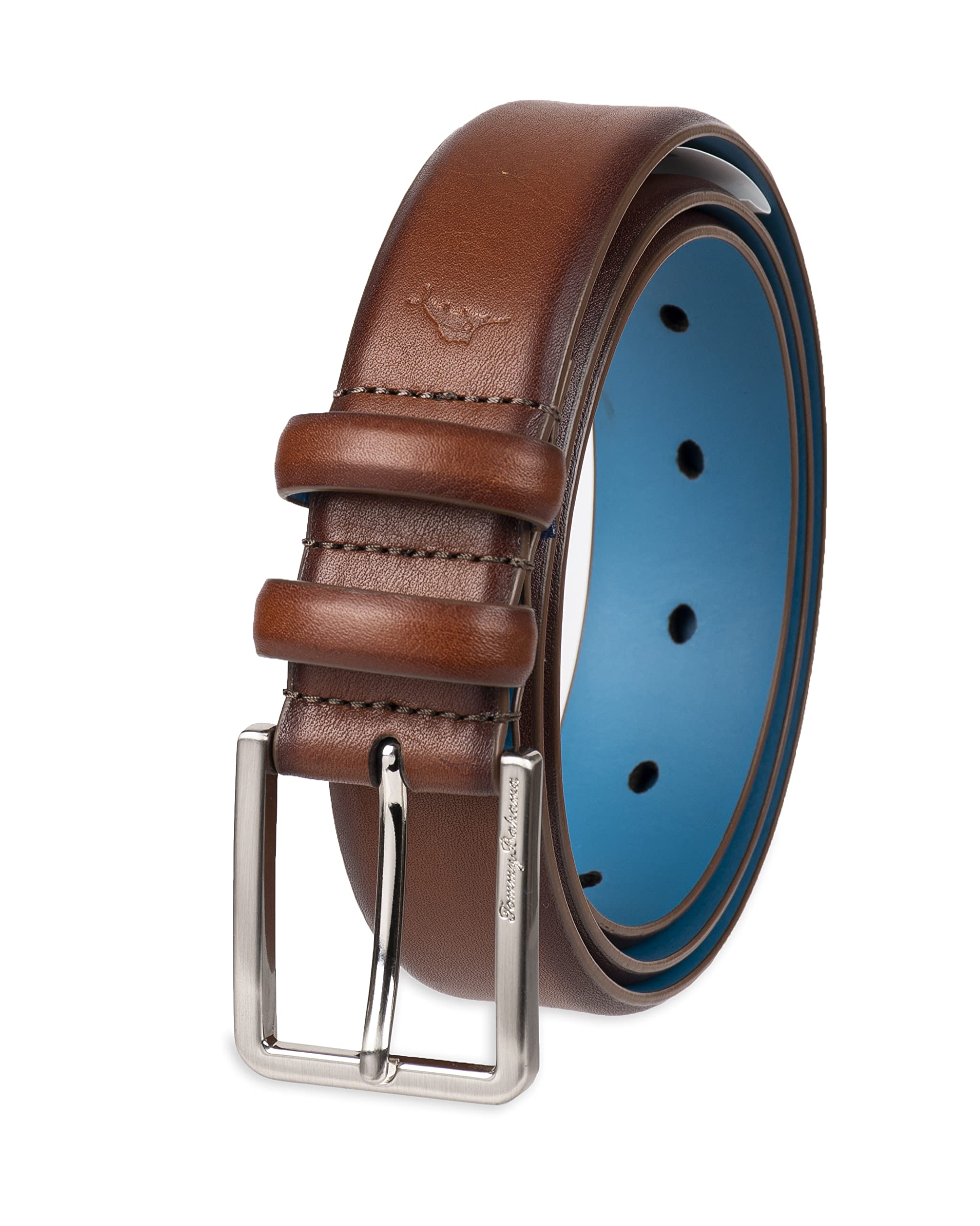Tommy Bahama mens Leather Dress Belt With Double Belt Loop