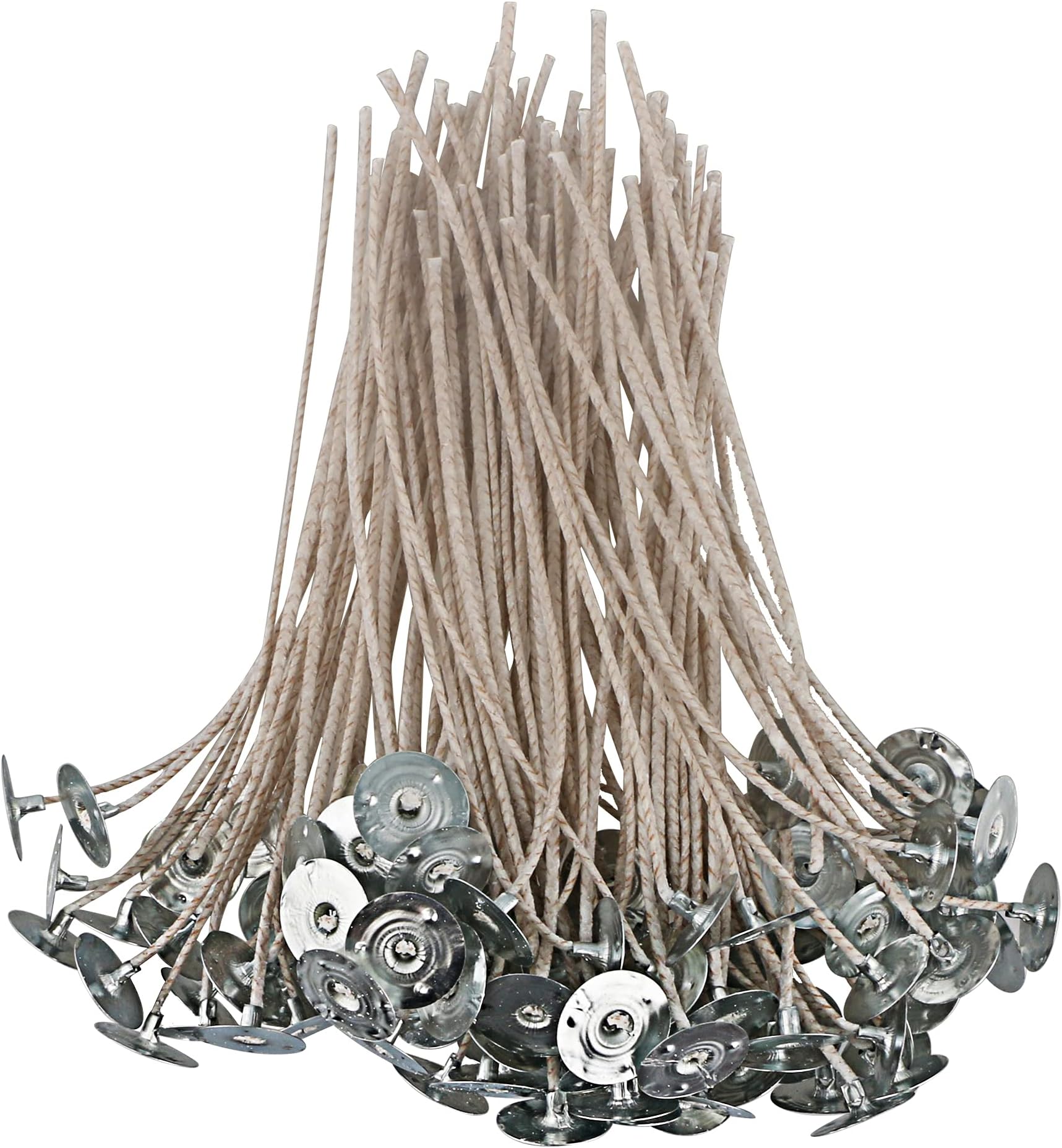 CD Series Candle Wicks for Soy Candles,100pcs CD 14 6" Pretabbed Wicks,Cotton & Paper Wicks for Candle Making.