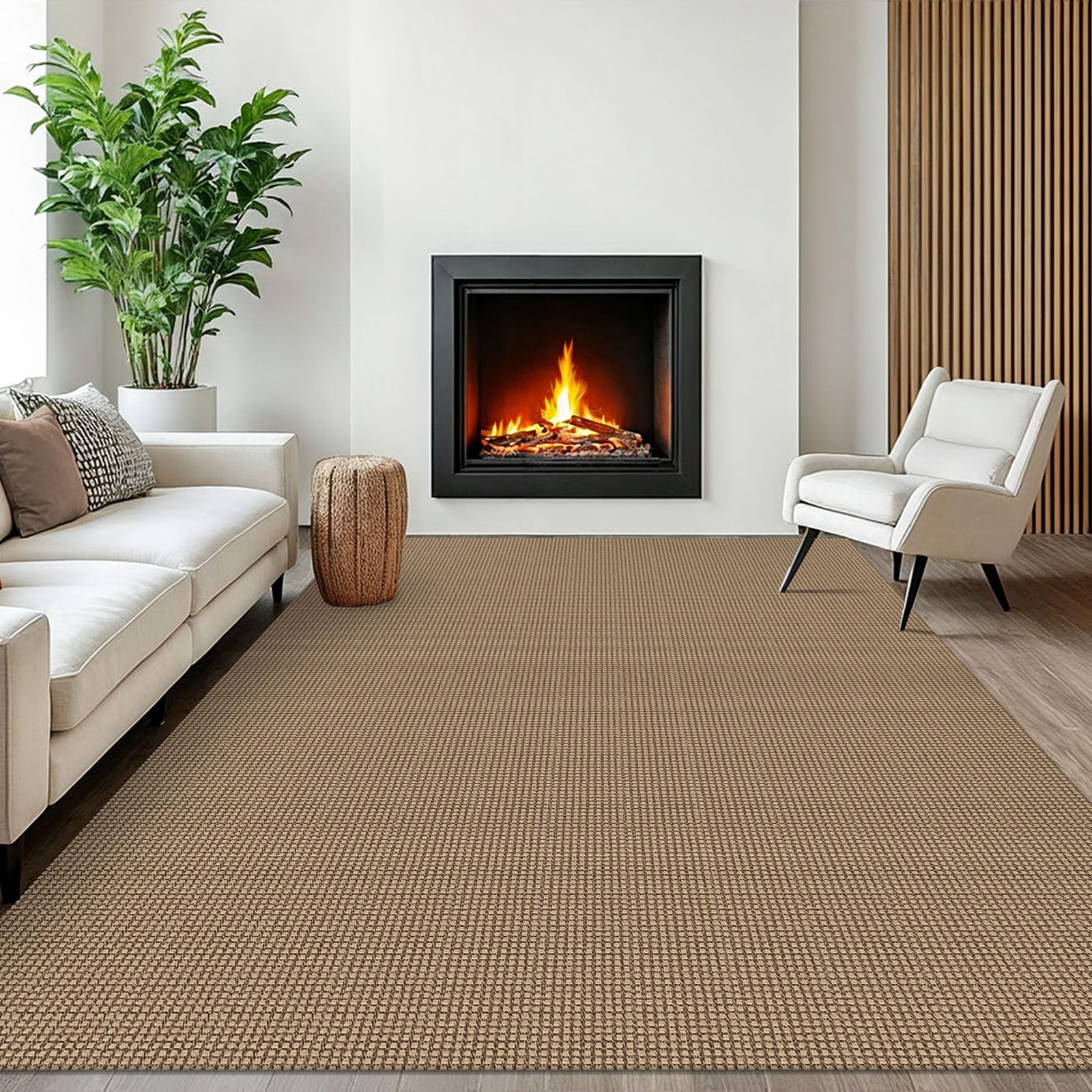 EARTHALL Woven Area Rugs 6x9 Ft Washable Living Room Rugs Non Slip Rubber Backed Dining Room Rug Braided Bedroom Rugs Indoor Floor Carpet for Living