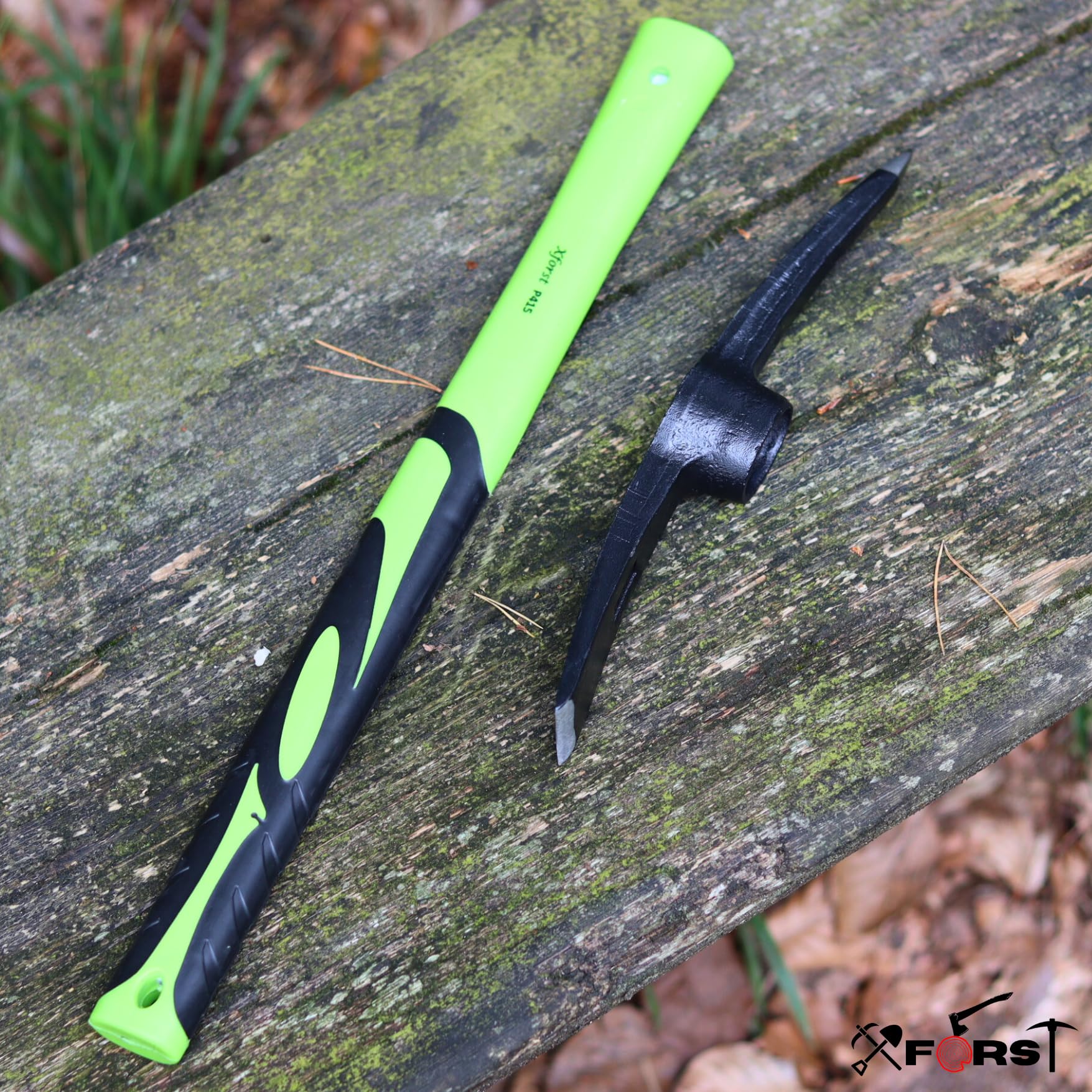 Xforst Mini Piccone 2 in 1 da Giardino 40 cm – Punta e Zappa, Manico in Fibra di Vetro e Testa in Acciaio al Carbonio Forgiato HRC45 – per Giardinaggio, Orto, Campeggio e Outdoor – X-PF40N