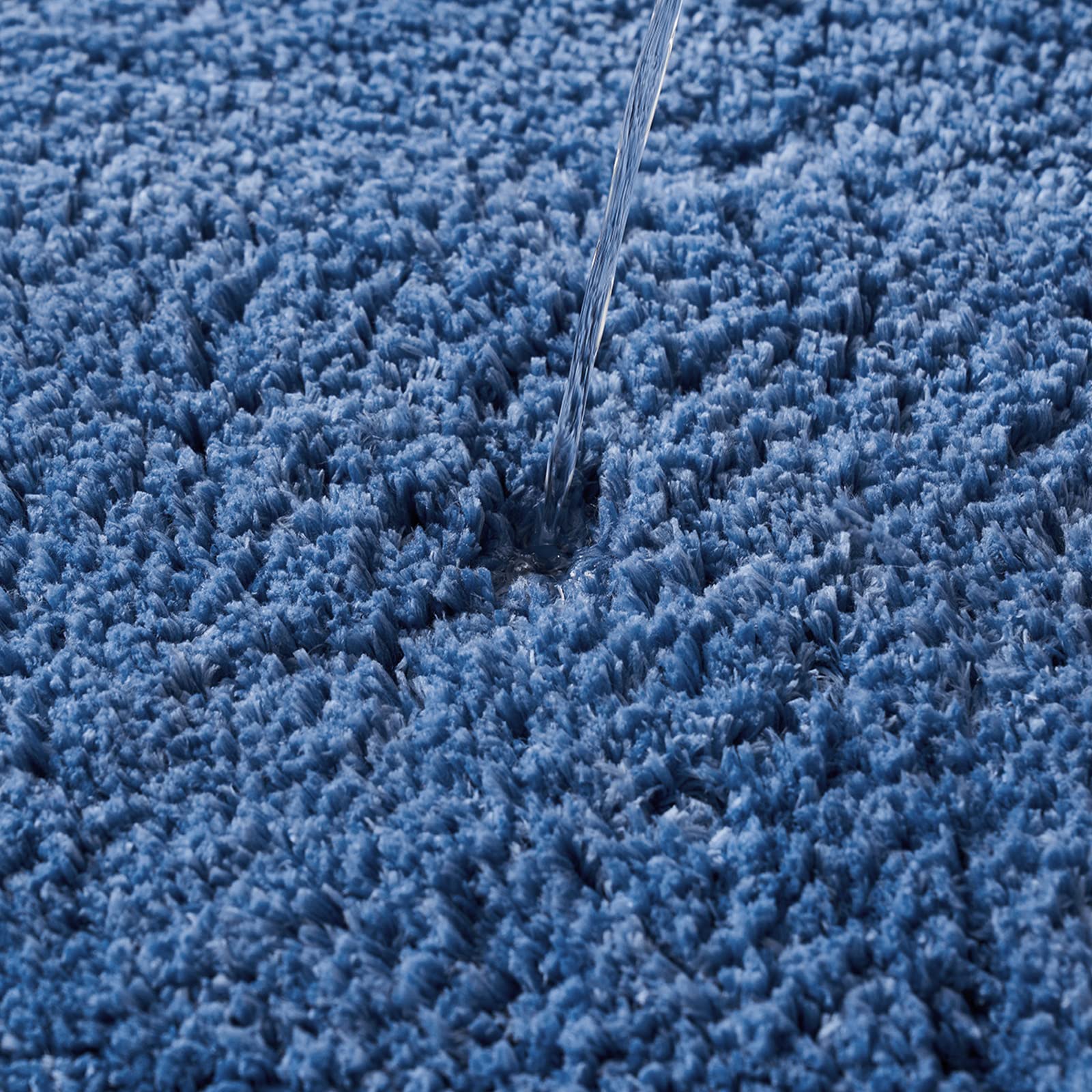 MIULEE Tappeto in Microfibra 4 CM Lungo Anti-scivolo 1 Pezzo Blu 70x120 cm | Assorbimento dell'acqua Morbido Tappetino da Bagno per Porte d'ingresso Corridoio Doccia Soggiorno
