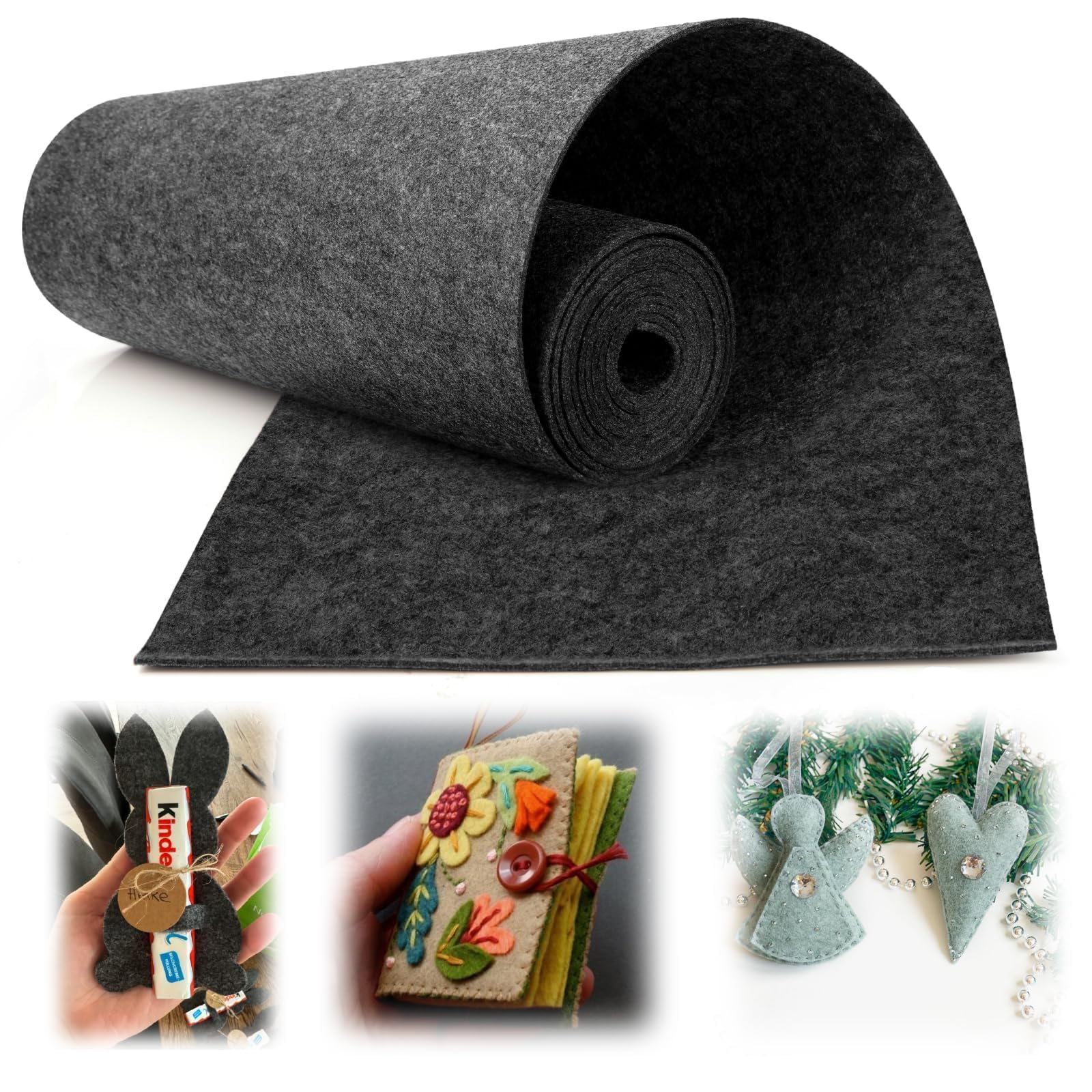 Rouleau Feutrine Blanche 3mm - 30x300cm Pour DIY, Protection Meubles Et Déco