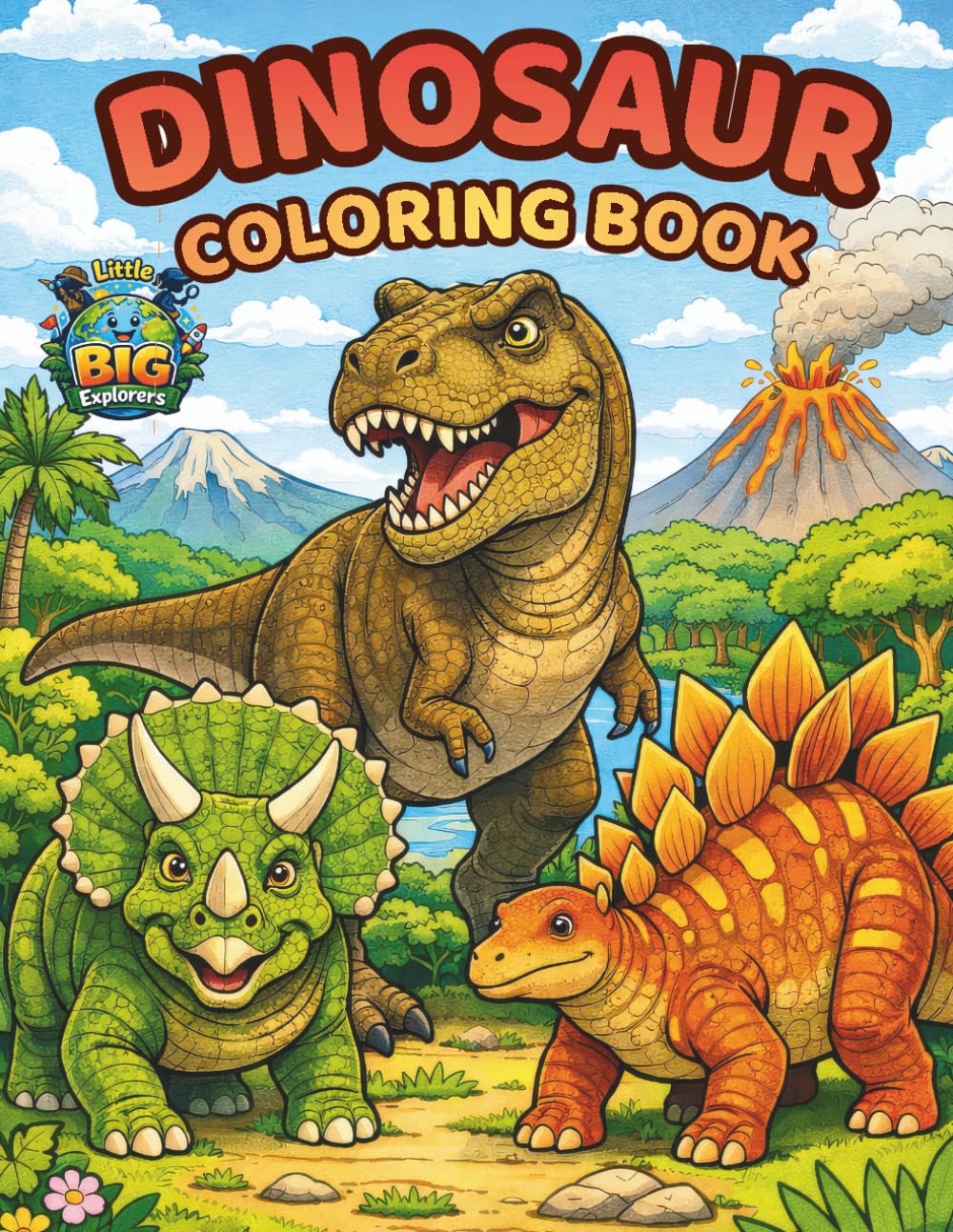 Dinosaur Coloring Book for Kids: Realistic, Fun & Educational Dinosaur Coloring Pages with Kid-Friendly Facts