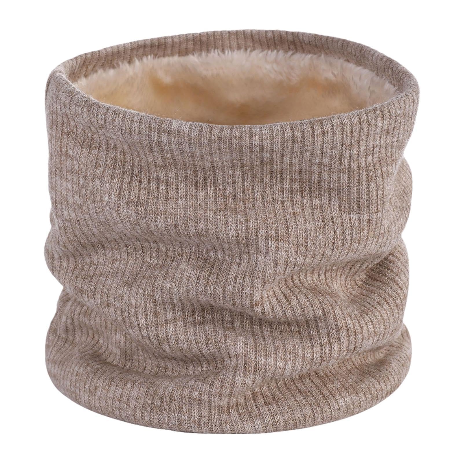 Winter Neck Warmer Women Men Thermal Snood for Snowboarding Bicycling Biking Beige-image-12