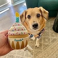 Vista 5 de Juguete de cumpleaños para perros Regalo de peluche chirriante y arrugado para cachorros