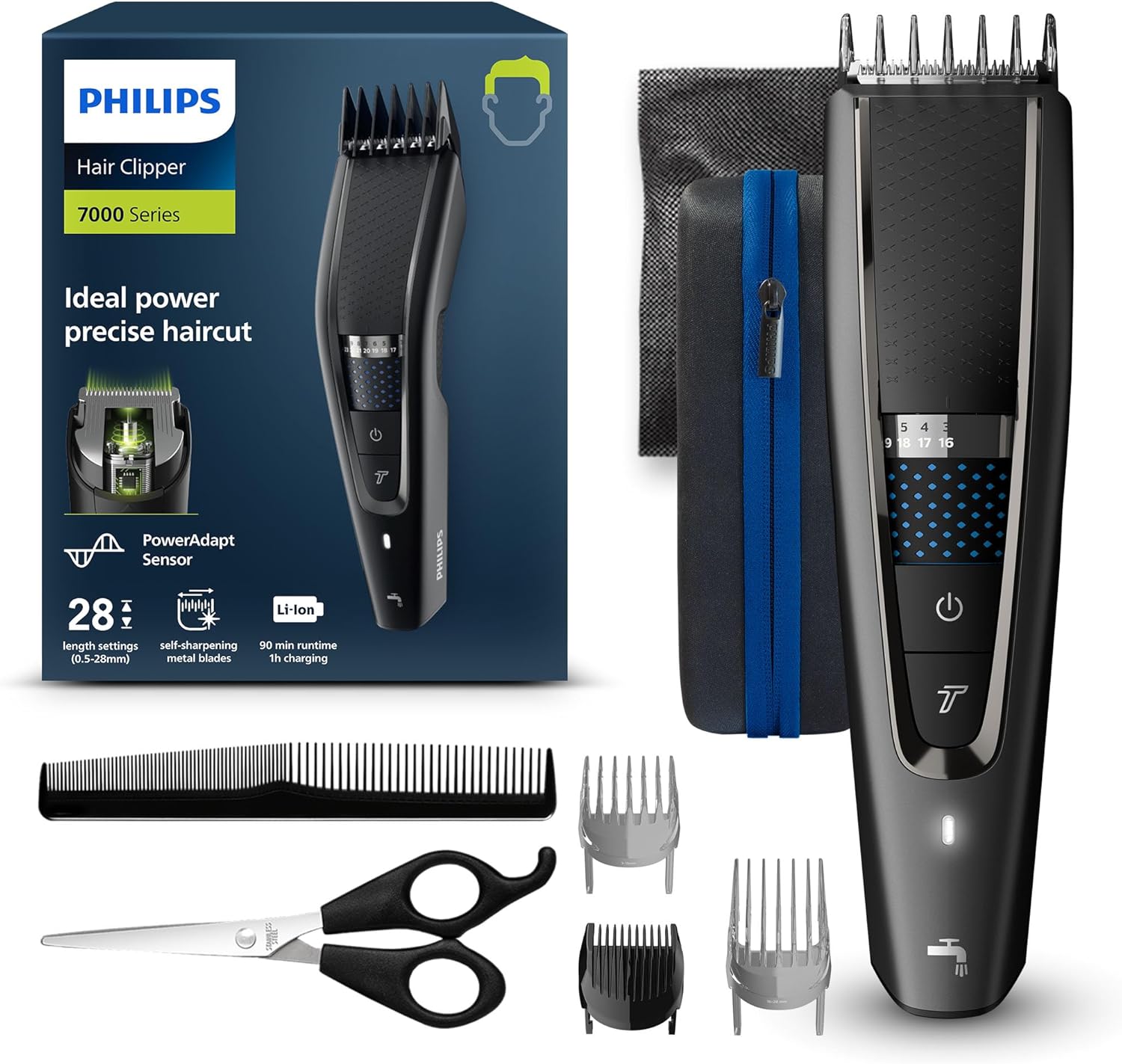 Philips Hair Clipper Series 7000 Haarschneider mit Trim-n-Flow-Technologie (Modell HC7650/15) - Amazon product rated Grade B