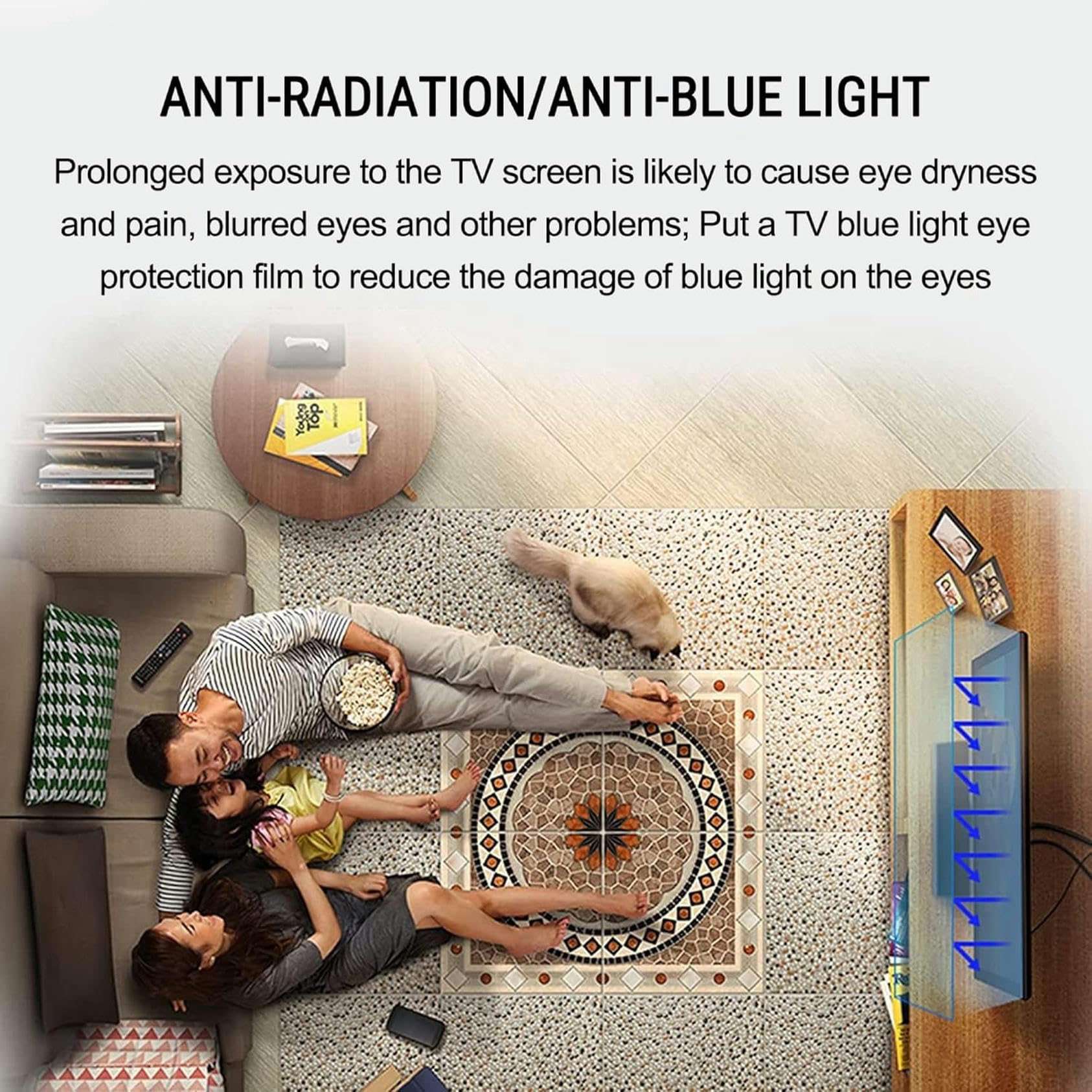 Protector De Pantalla para TV con Protección UV/Luz Azul, Película Esmerilada Antirreflejos con Índice De Reducción De hasta El 90% para LCD, Led, 4K OLED QLED HDTV De 40".