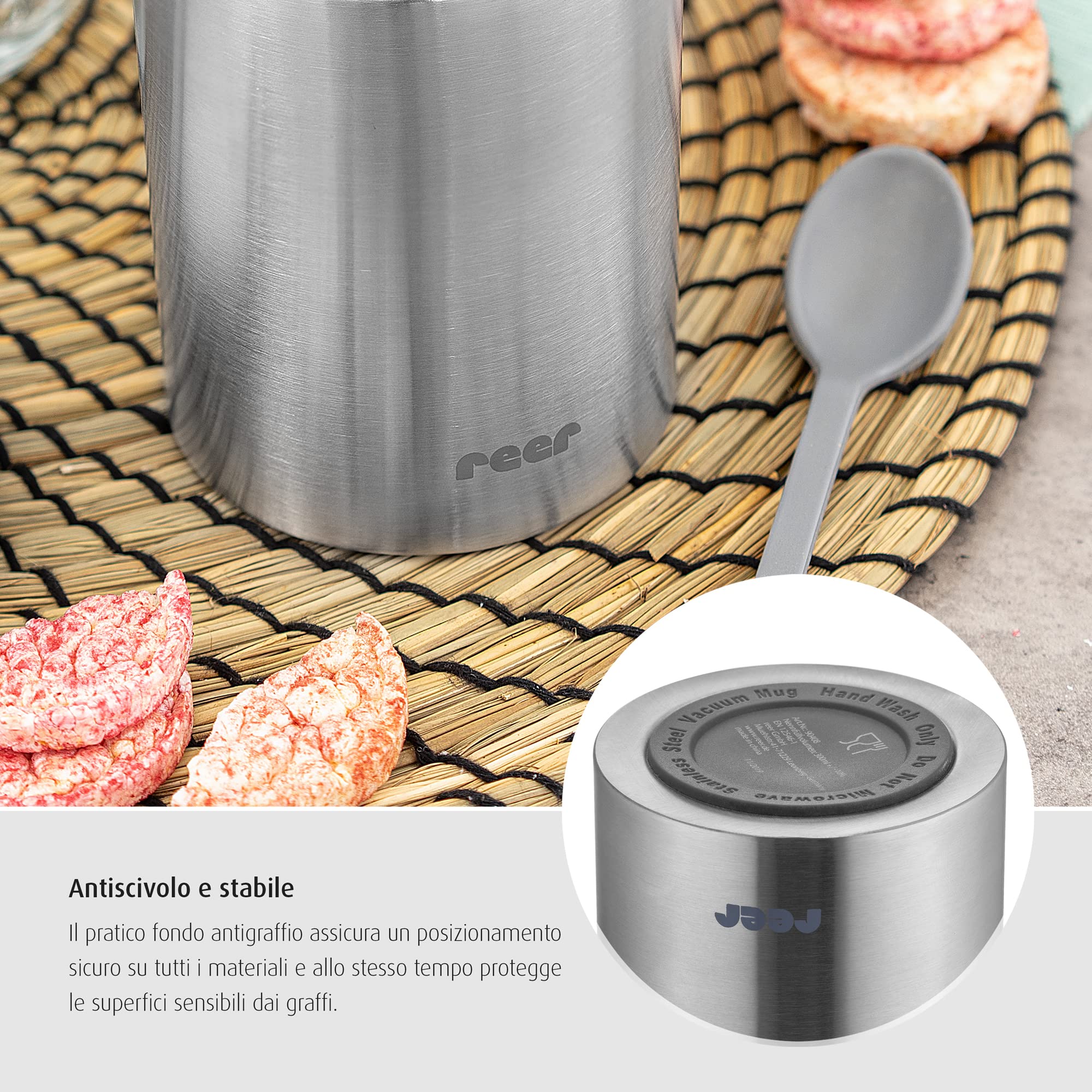 Reer PURE Scatola scaldavivande in acciaio inox per bambini 300 ml argento