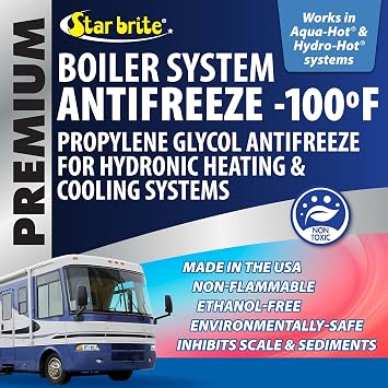 STAR BRITE Premium -100 Boiler System Antifreeze - Propylene Glycol Heating & Cooling Fluid - Made in USA - 1 Gallon (032700)