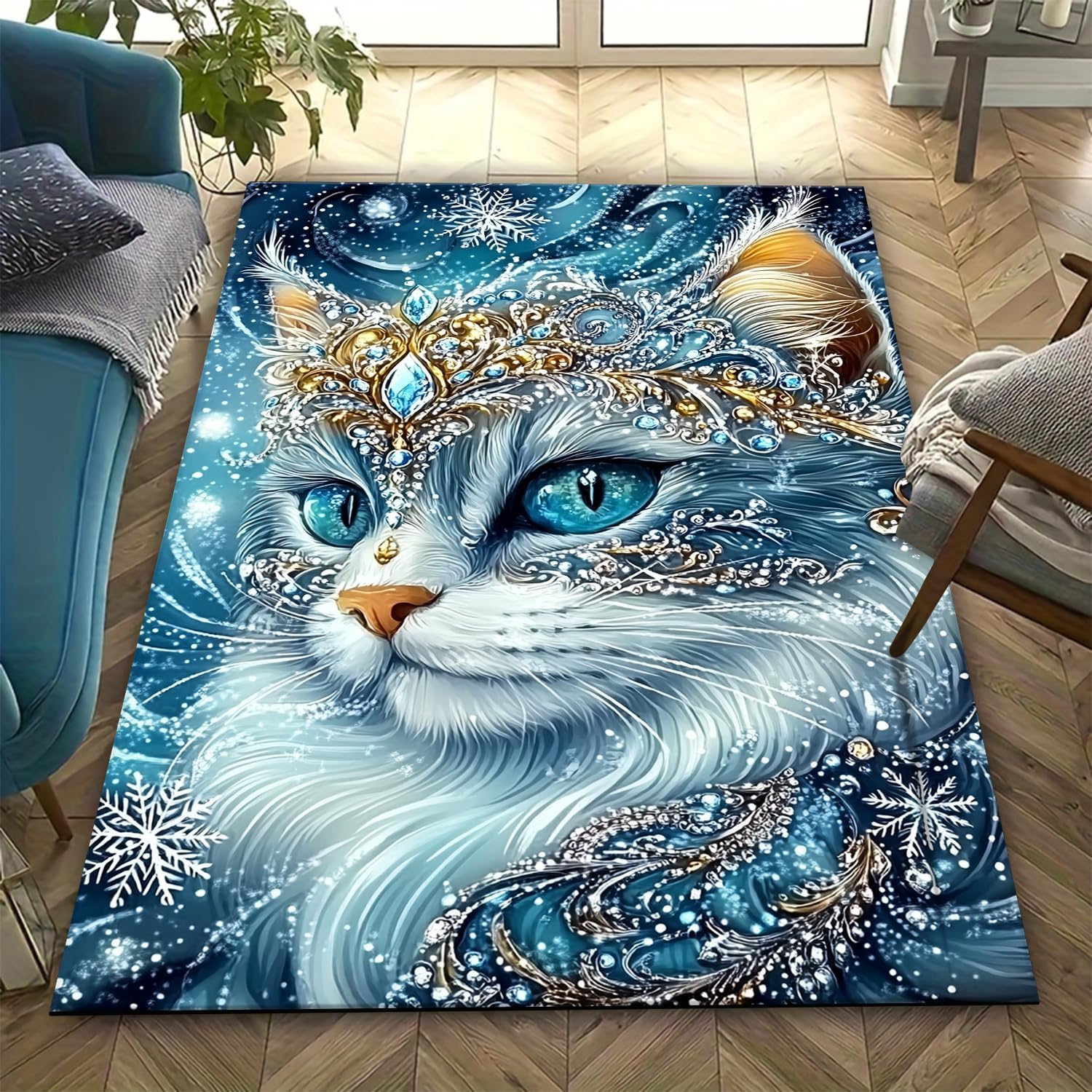 Tapis chat 3D moderne antidérapant et lavable pour chambre d'enfant