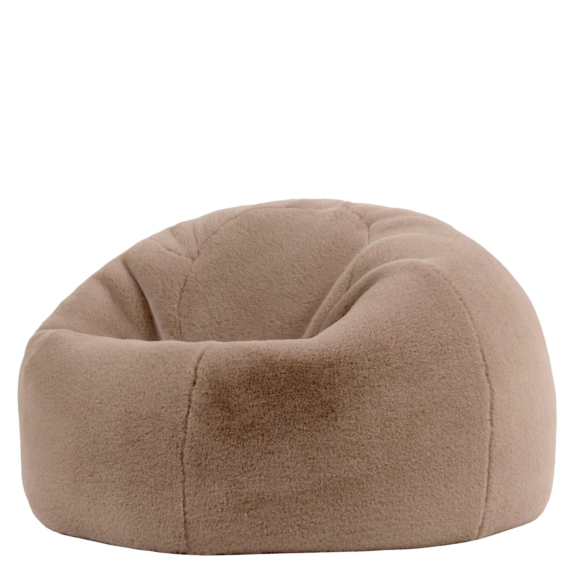 icon Kingston Faux Fur Fluffy Bean Bag with Filling Included, Brown