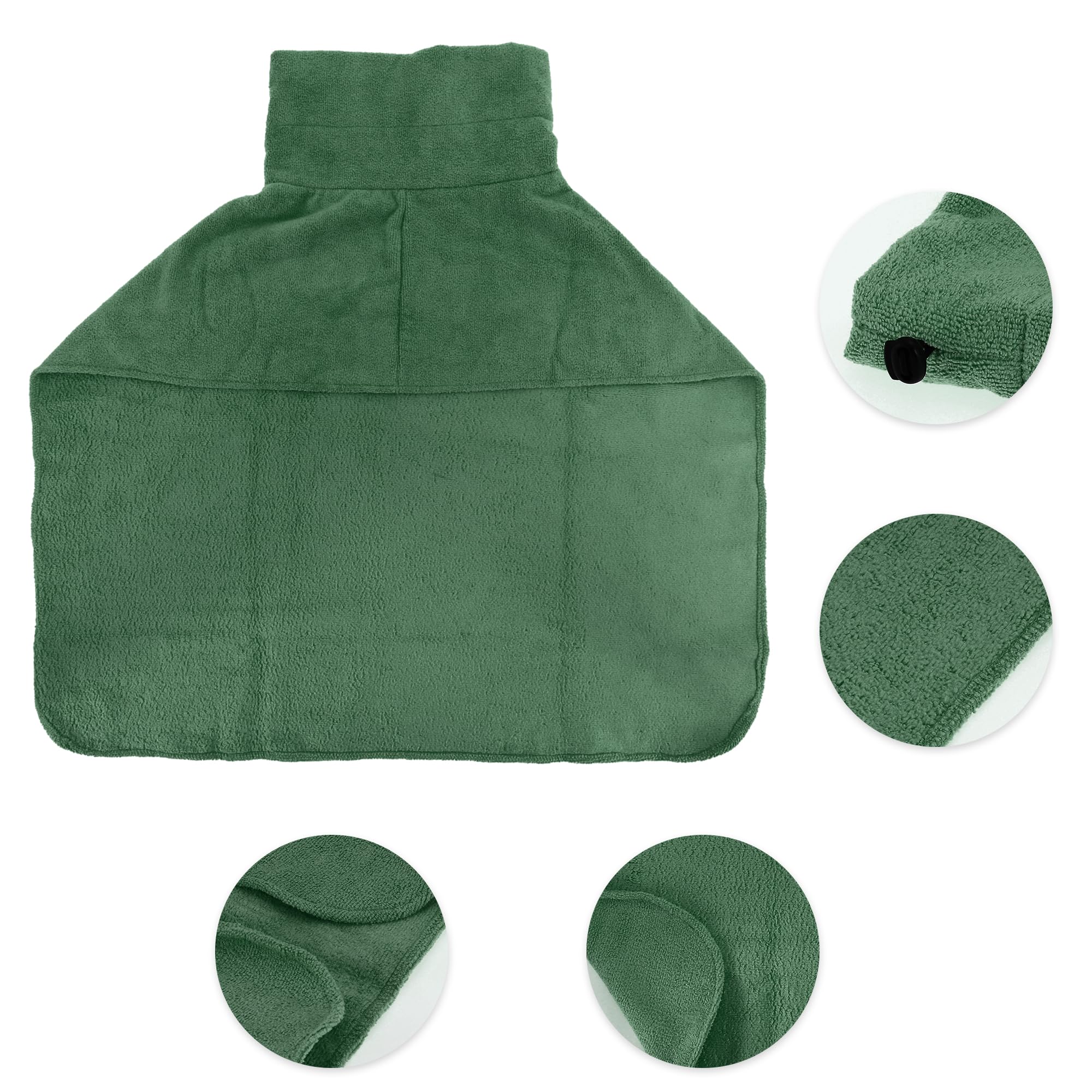 CAPASTEC Accappatoio per Cani, Asciugamano per Animali con Coulisse, Asciugamano per Cani ad Asciugatura Rapida, XL, Verde