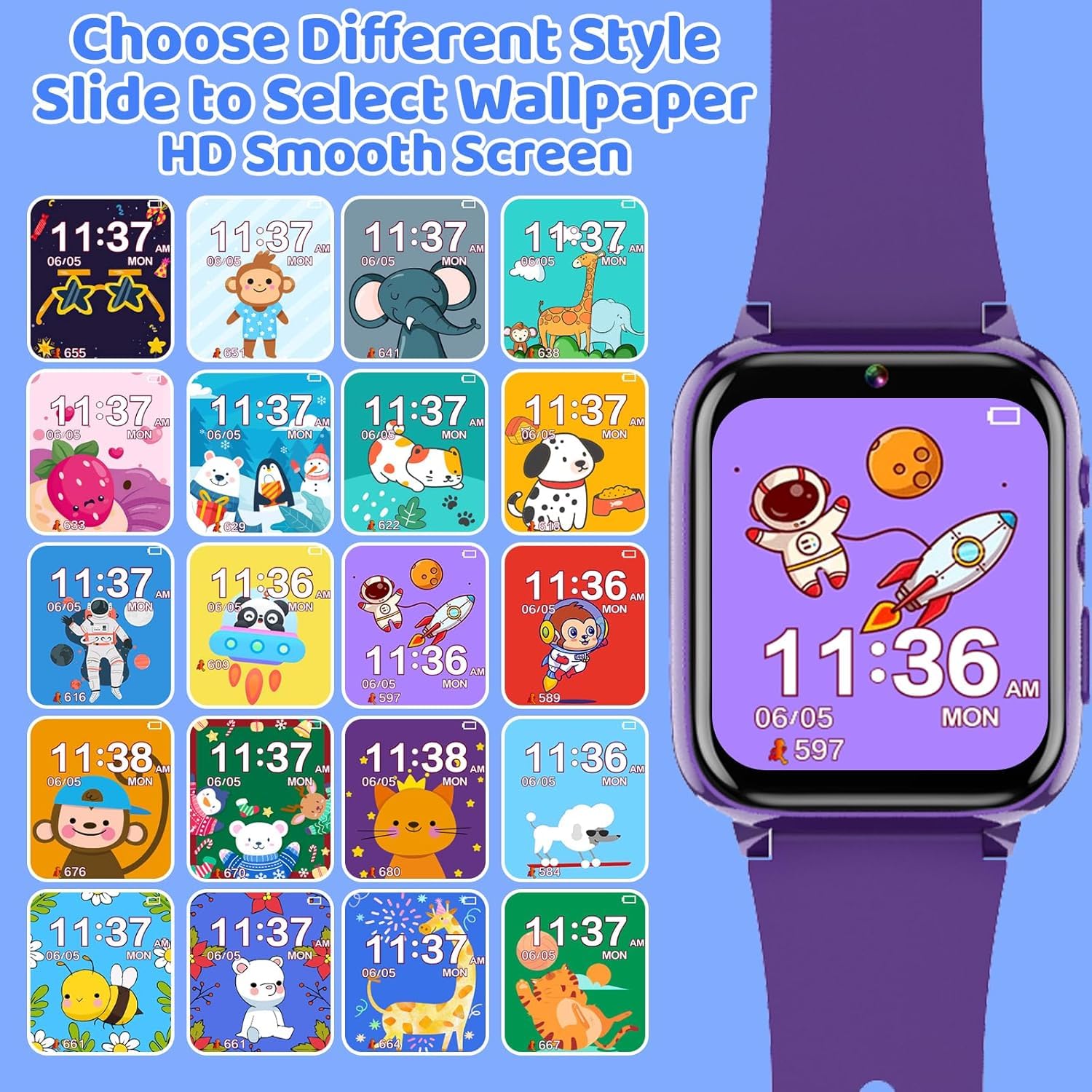 YEDASAH Orologio Smartwatch Bambini 26 Giochi, Sveglia, Schede Didattiche, Storie Audio, Contapassi Calorie, Fotocamera, Musicale, Torcia, Regalo Bambini per Ragazza e Ragazzo