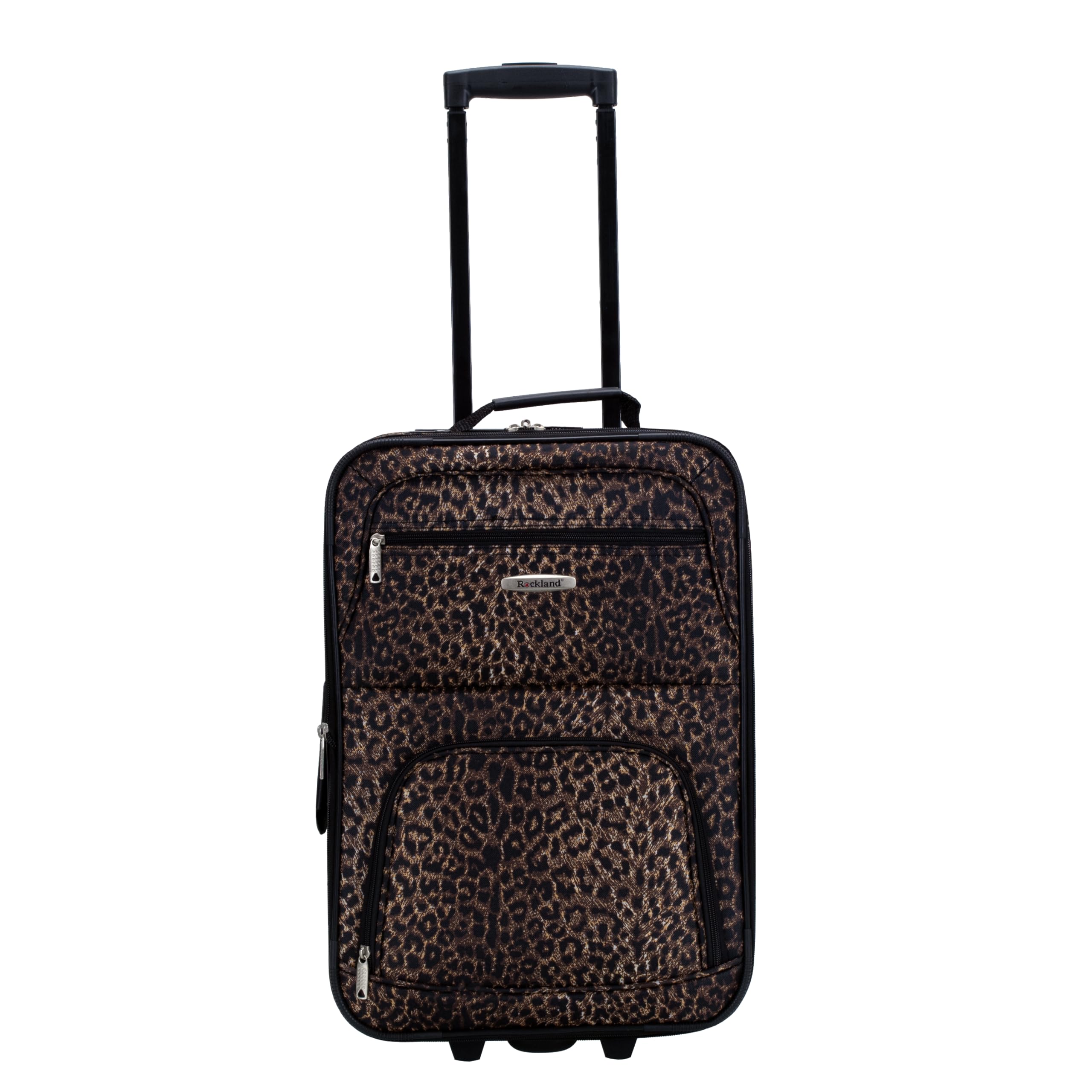 Rockland Set di valigie verticali Softside moda, Leopard, Taglia unica, Set di valigie verticali Softside moda
