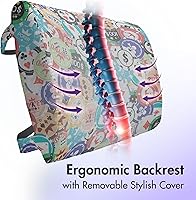 Vista 191 de Lunarable Teal Travel Pillow Neck Rest, Aquatic Fauna Theme Hand Drawn Style Various Starfish in Blue Shades, Memory Foam Traveling Accessory for