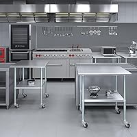 Vista 151 de Mesa de trabajo de acero inoxidable, mesa de metal