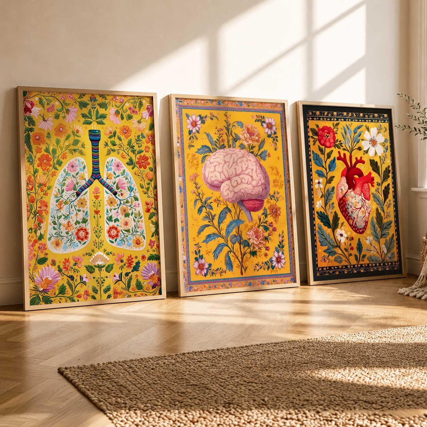 Floral Chiropractic Wall Art Posters - Set of 3 -17 Floral Chiropractic Wall Art Posters - Set of 3 -17