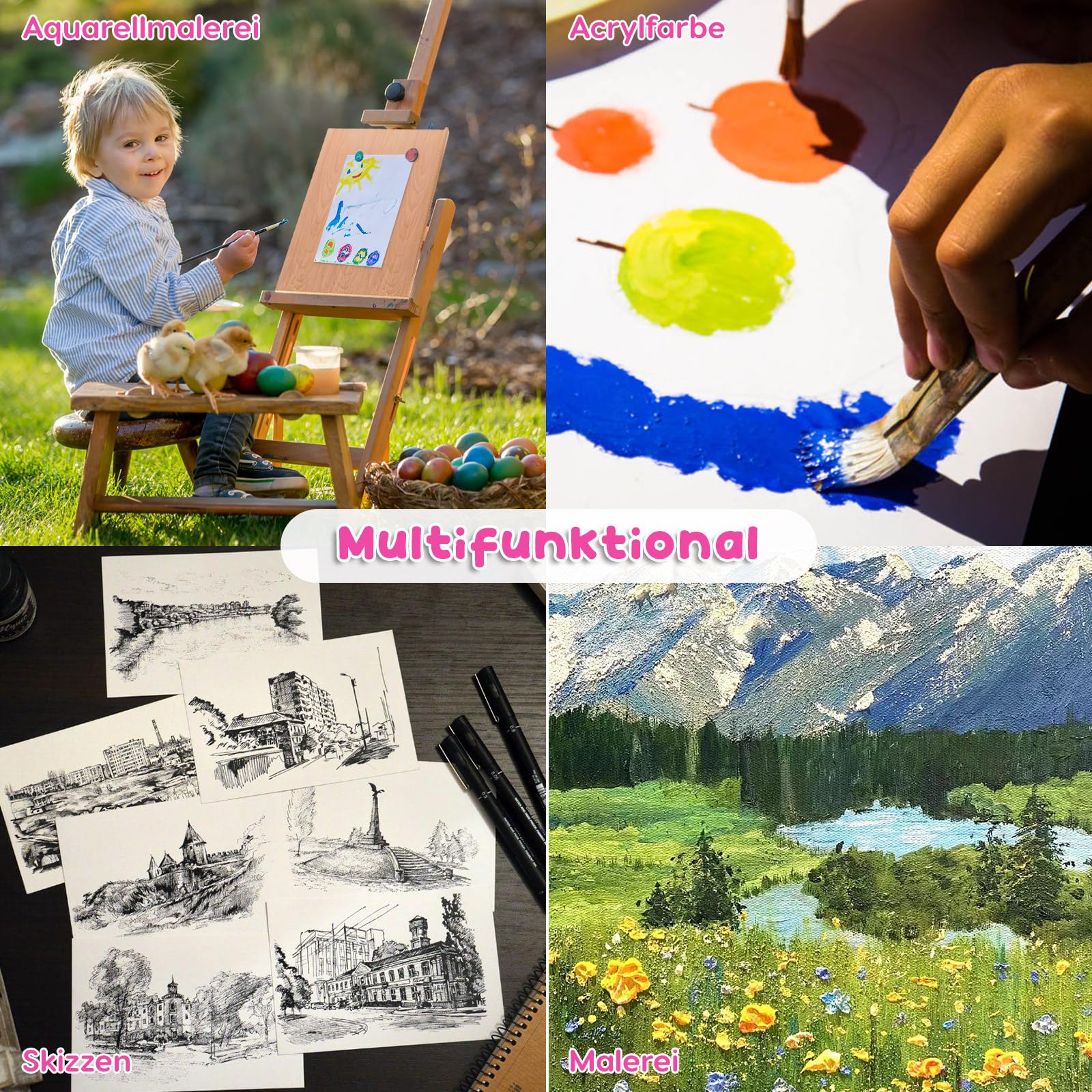 Omtofo Aquarellpapier 300g/m² - 120 Blatt Postkarten Format