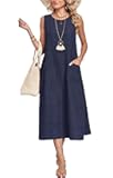 MOLERANI Womens Summer Midi Casual Dresses with Pockets 2026 - Sleeveless, Crewneck, Sundress, Vacation, Beach, Travel
