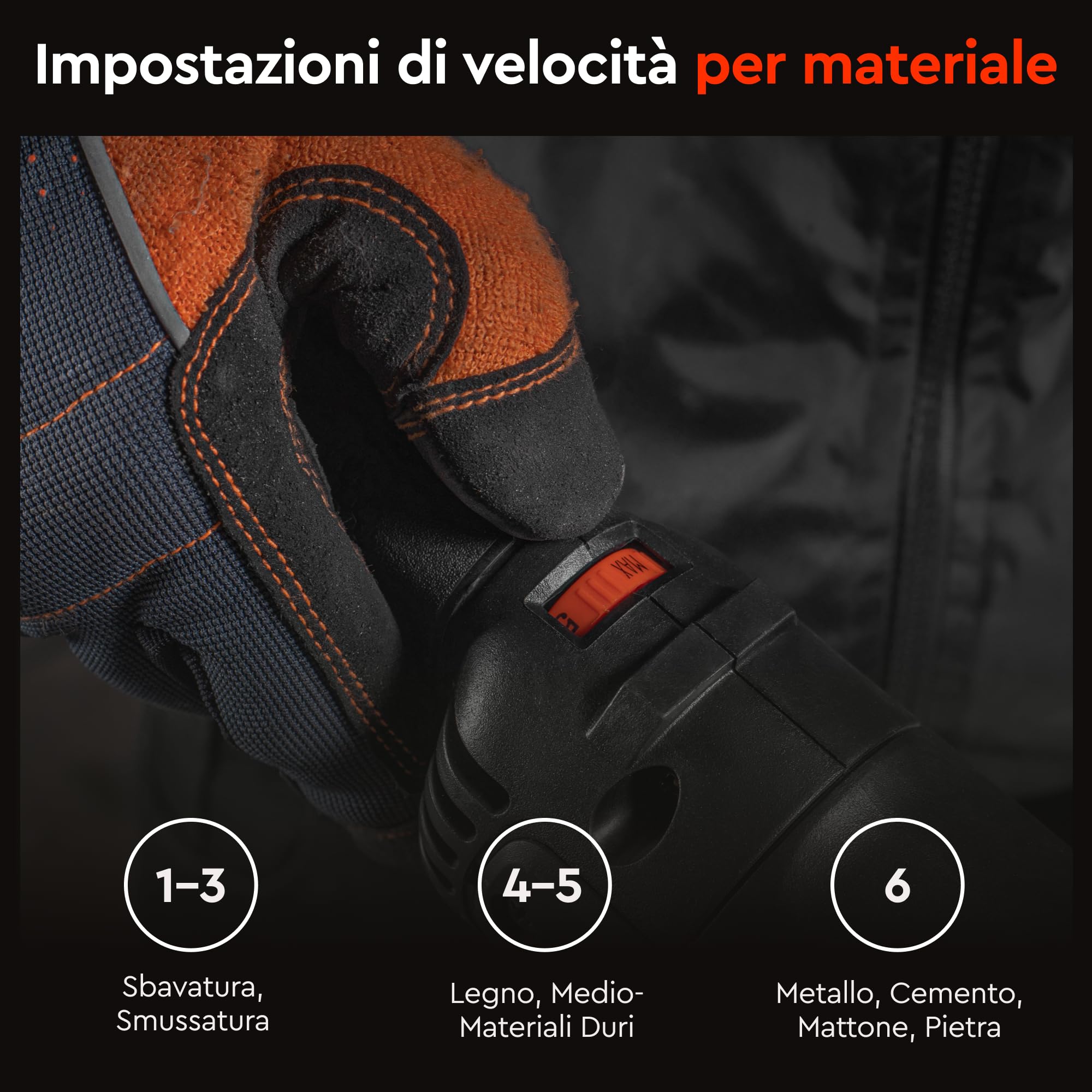 Smerigliatrice Angolare GL-160SE 1100W 125mm - Flessibile da Taglio, 5500-10500 giri/min con Velocità Regolabile, Constant Power, Avvio Graduale e Attacco M14 per Metallo, Cemento e Pietra di Dnipro-M