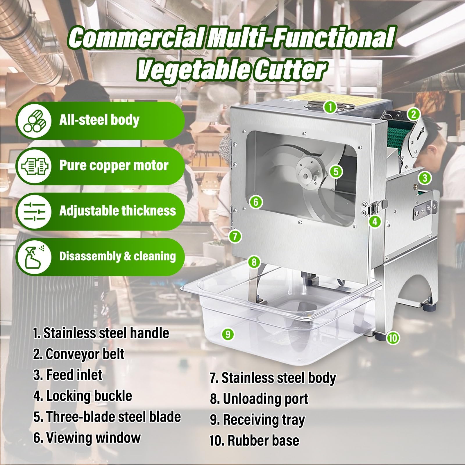 Robot Culinaire Professionnel – Hachoir Alimentaire Inox 200 W, Coupe Précise Pour Matériel Cuisine Pro