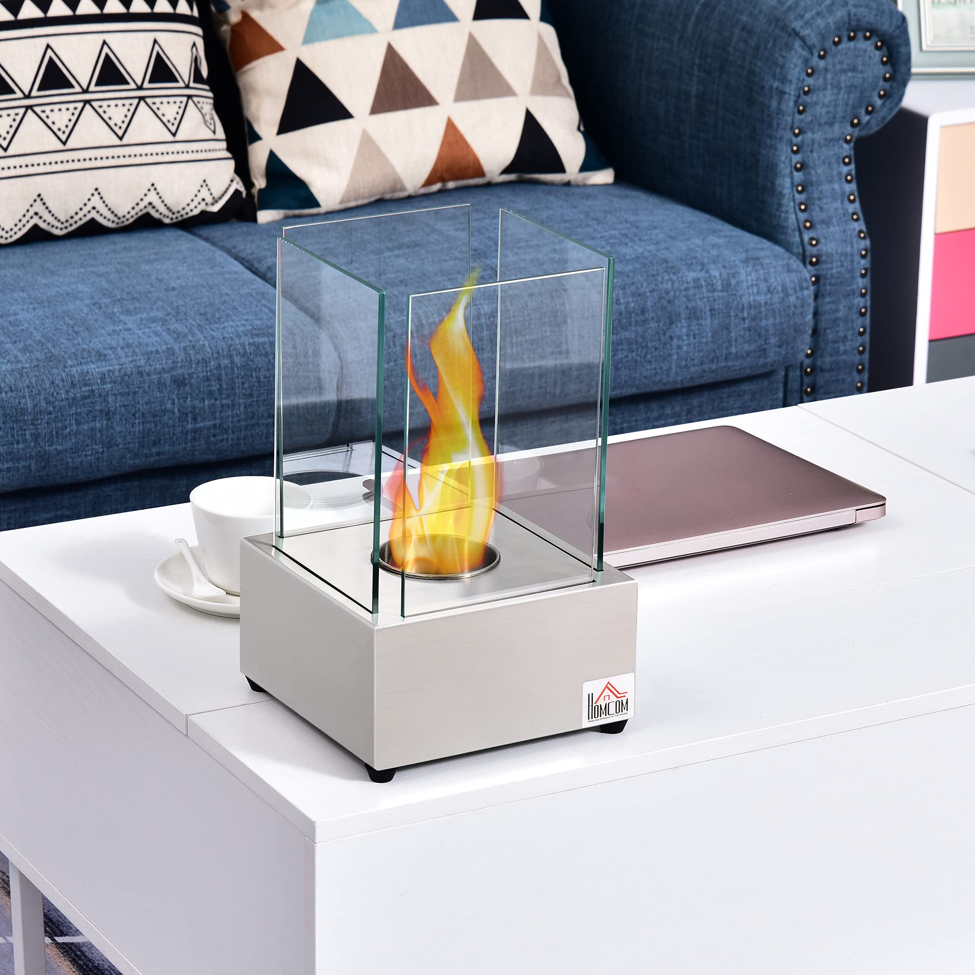Buy Portable Tabletop Ventless Bio Ethanol Fireplace with Glass