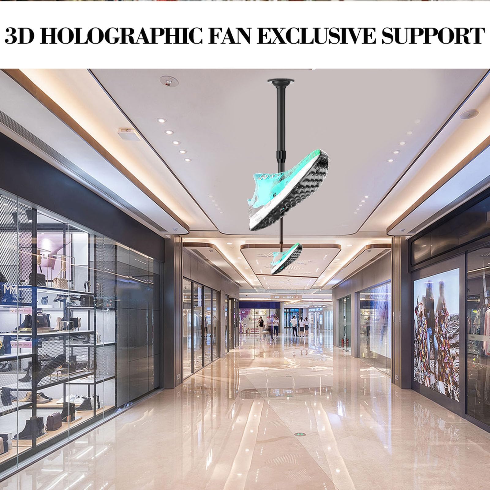 Garsent Staffa da Soffitto per Proiettore Olografico 3D, Supporto per Ventola Ologramma 3D, Supporto Per Proiettore Pubblicitario Da 15,5 a 24 Pollici Per Ventilatore Olografico 3D