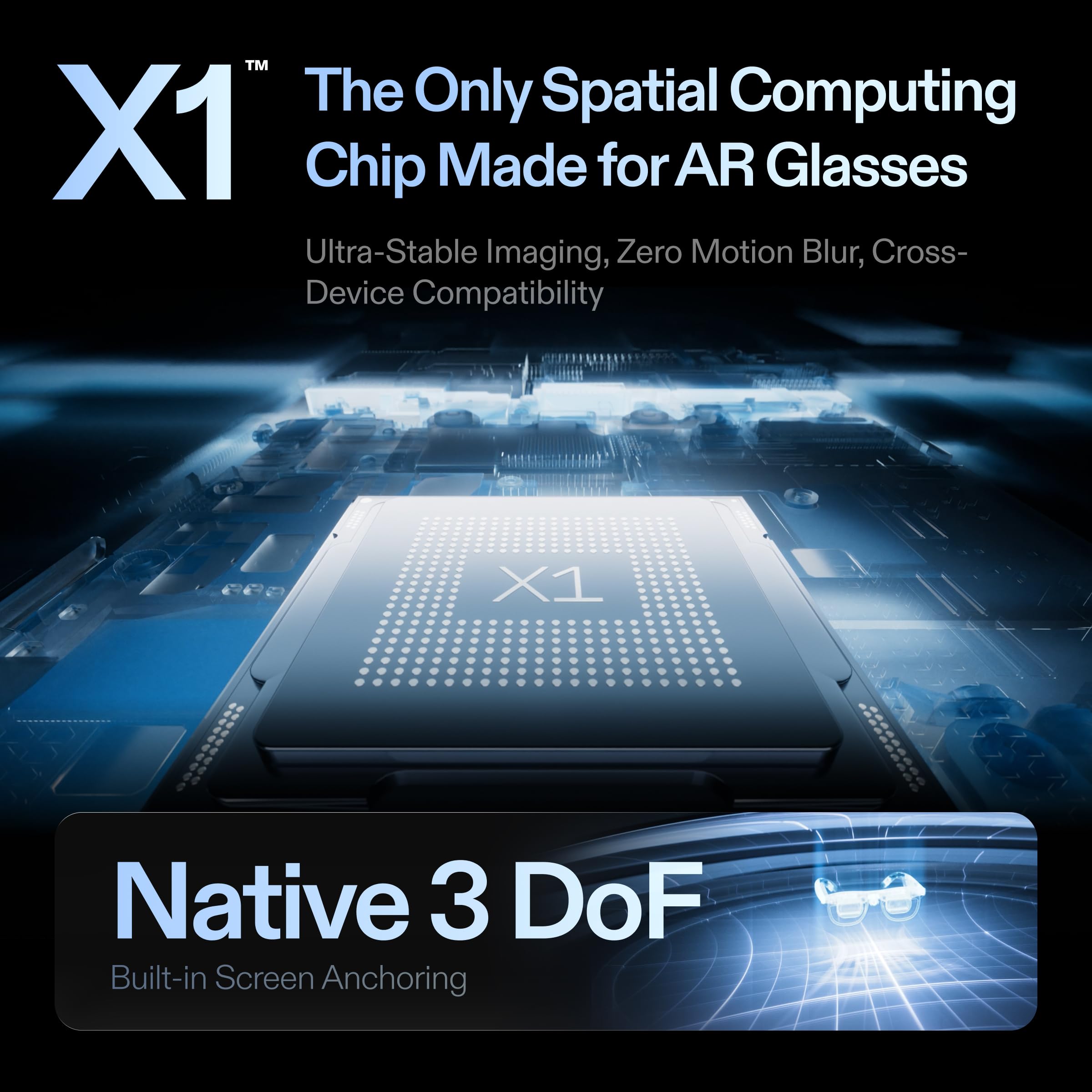 XREAL One Pro AR Glasses with X1 Chip, Native 3 DoF, X-Prism Optics, 57°FOV 171" 120Hz FHD Display, Sound by Bose, XR Glasses for iPhone 16, Steam Deck, ROG, Mac, PC, Android & iOS M (IPD 57-66mm)